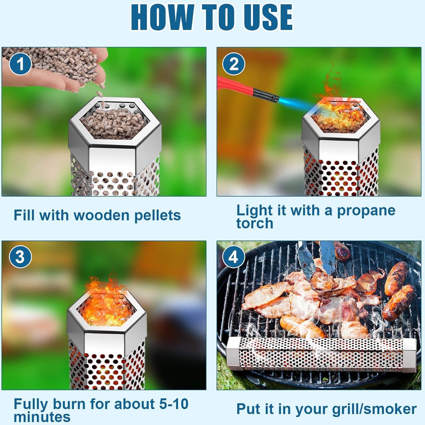 Tubo de Ahumador de Pellets Kenning 30.48 cm Acero Inoxidable