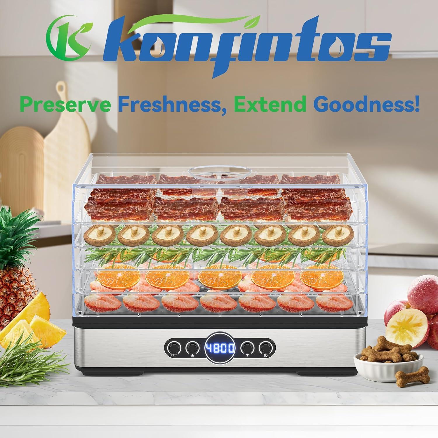 Deshidratador de Alimentos Konfintos KS904, 5 Bandejas, 400W