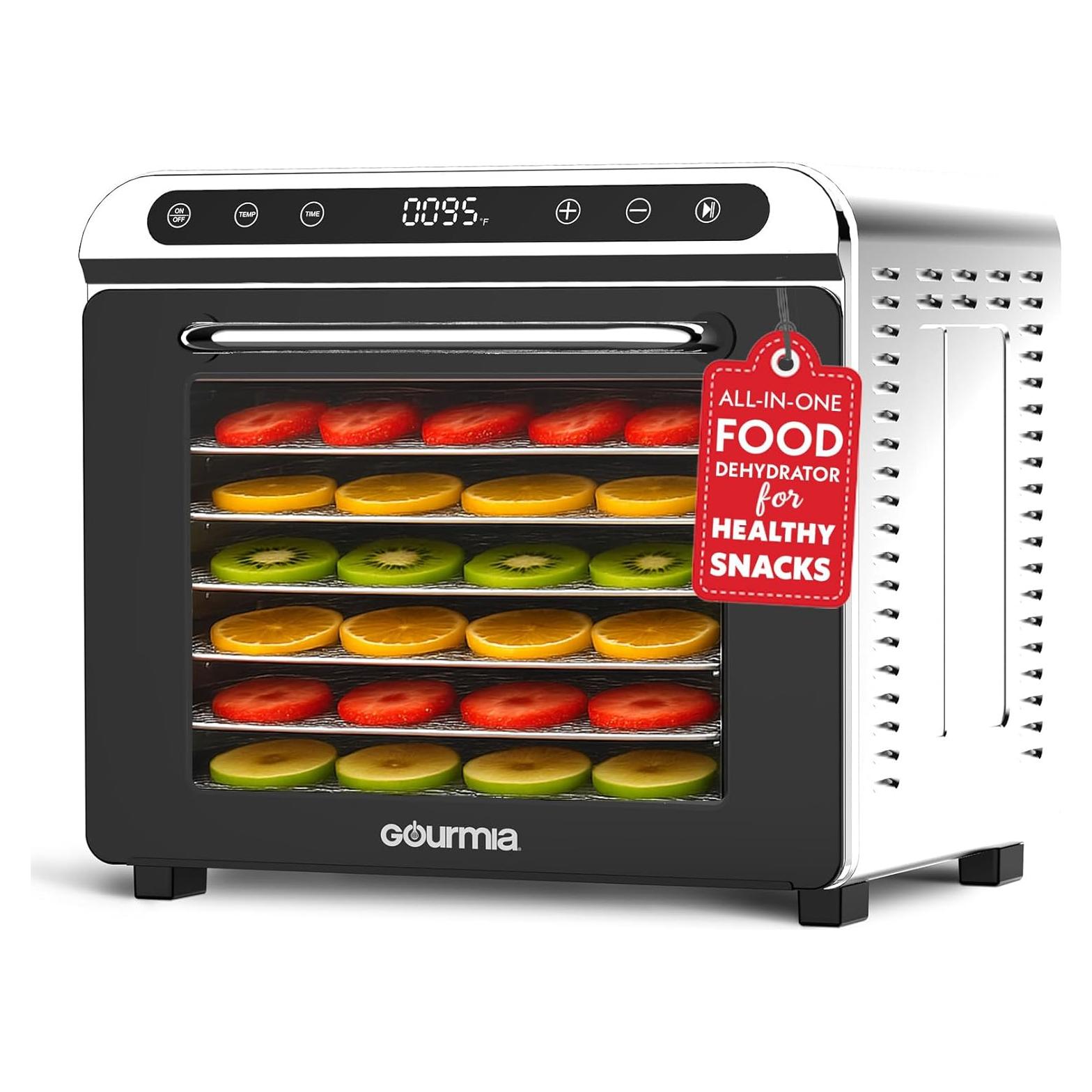 Deshidratador de Alimentos Gourmia GFD1620 8 Bandejas Acero Inoxidable