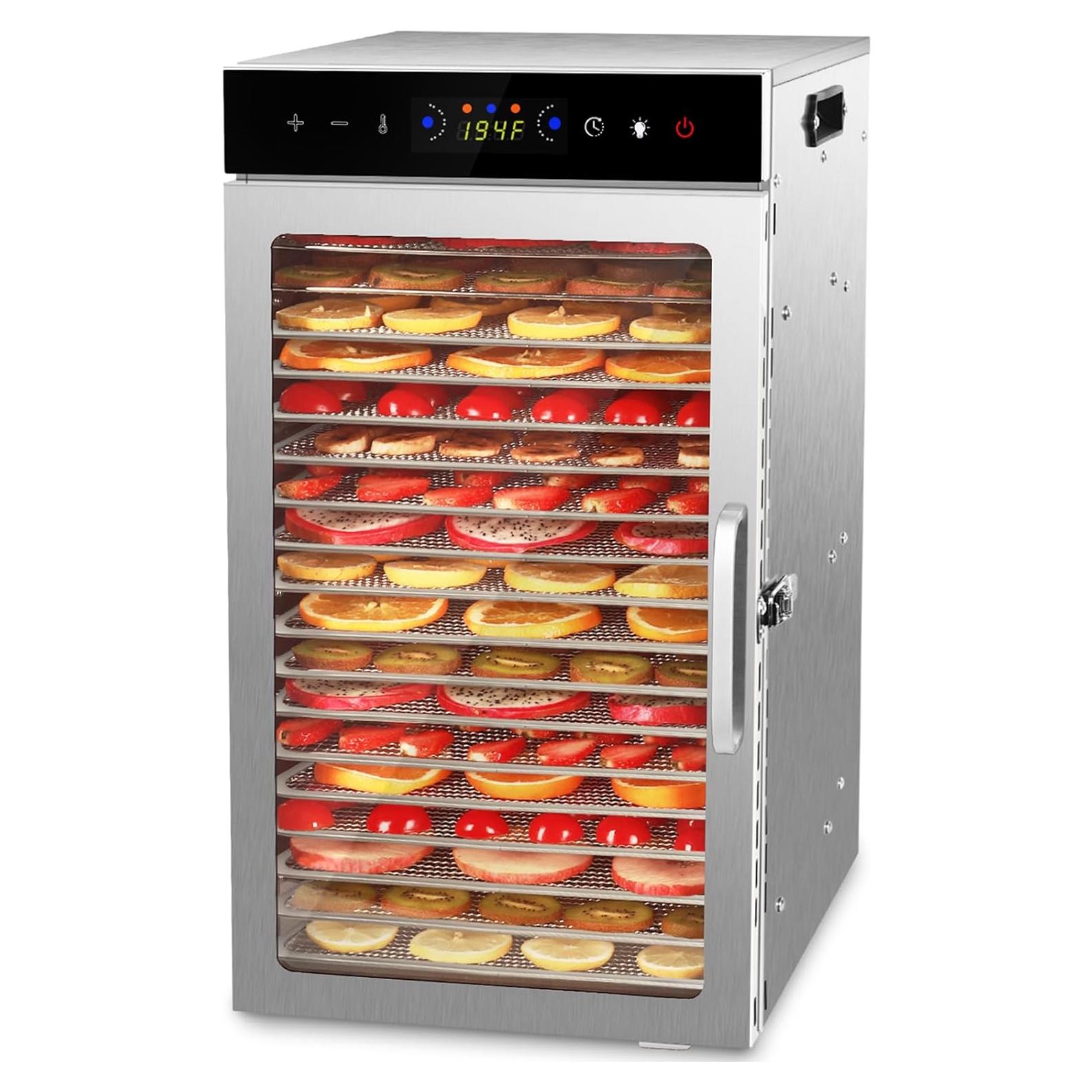 Deshidratador de Alimentos SUCISENI 1000W 18 Bandejas Acero Inoxidable