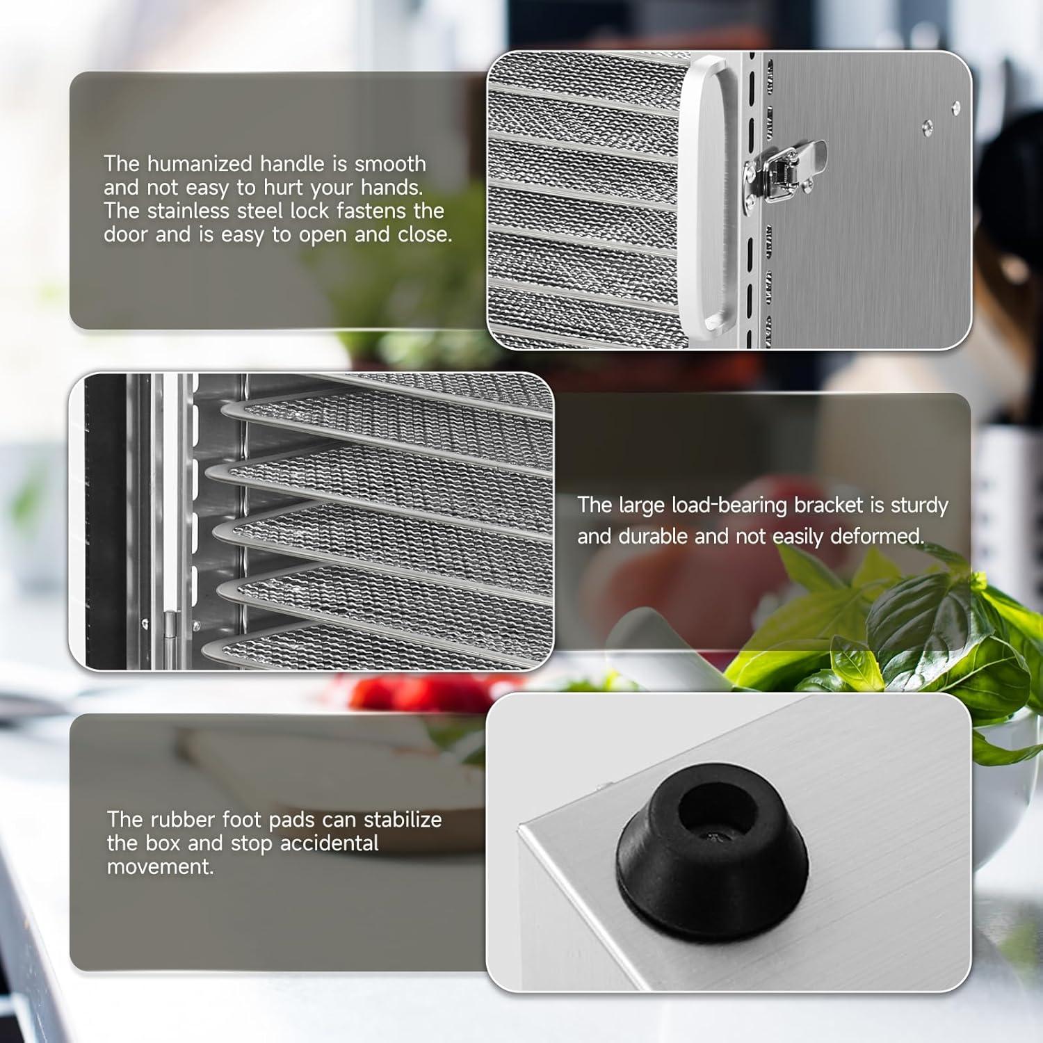 Deshidratador de Alimentos SUCISENI 1000W 18 Bandejas Acero Inoxidable