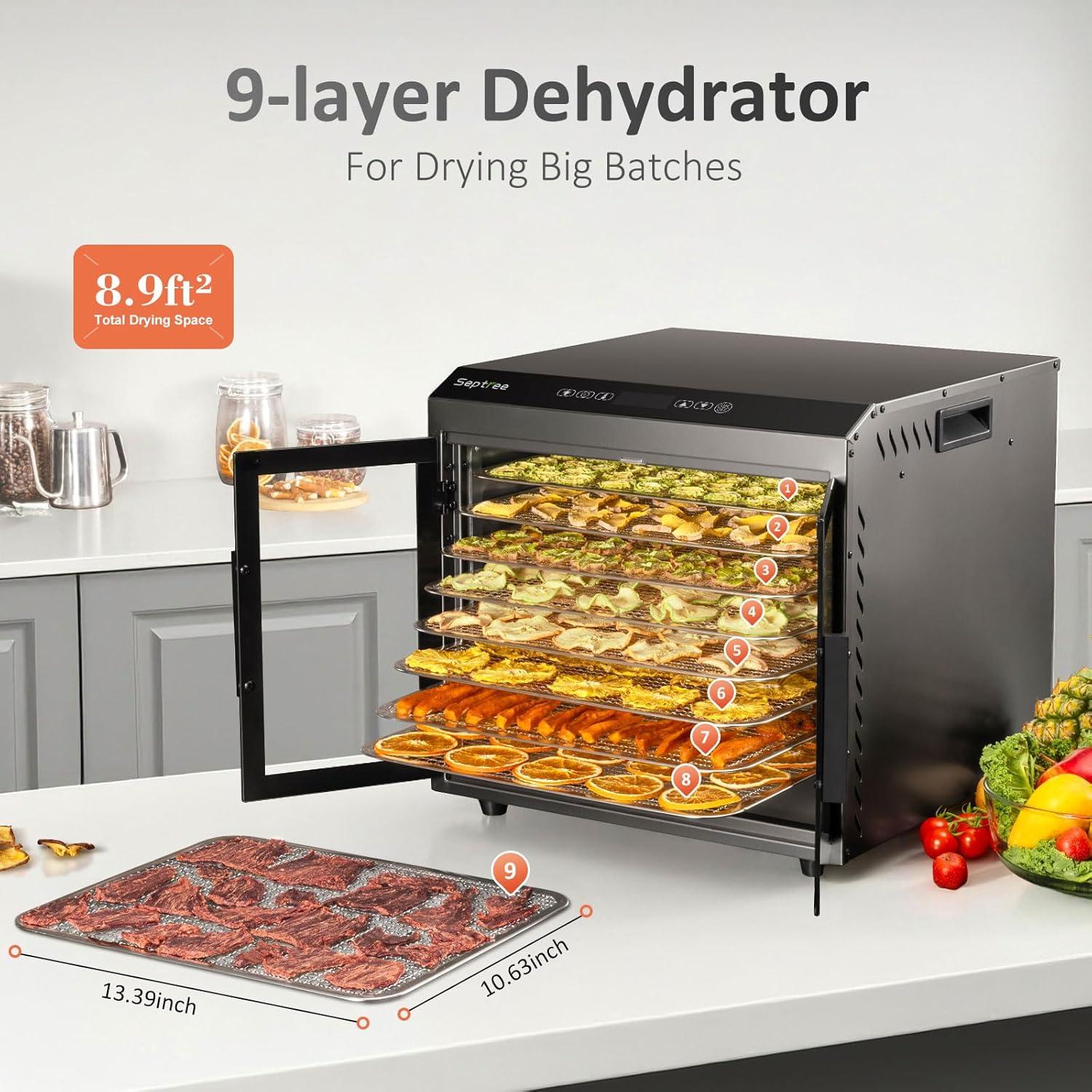 Deshidratador de Alimentos Septree DBC-09B, 9 Bandejas 1000W