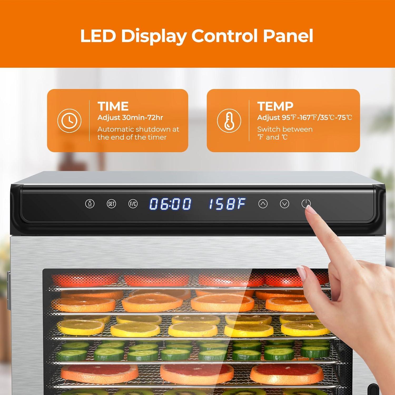 Deshidratador de Alimentos YASHE FD1001 10 Bandejas 1100W