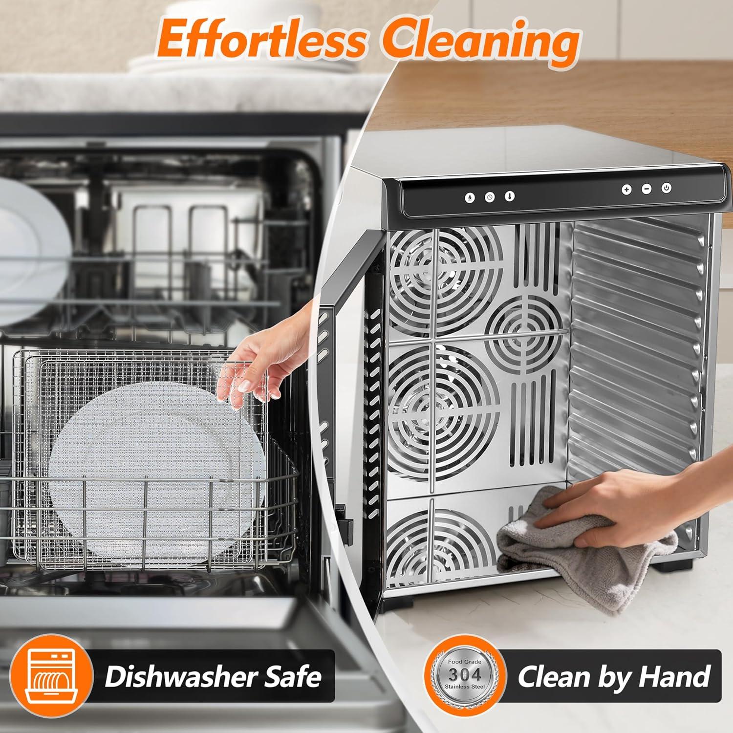 Deshidratador de Alimentos Amzgachfktch 12 Bandejas Acero Inoxidable 1300W