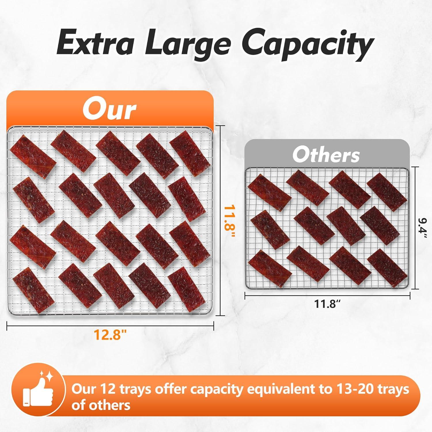 Deshidratador de Alimentos Amzgachfktch 12 Bandejas Acero Inoxidable 1300W