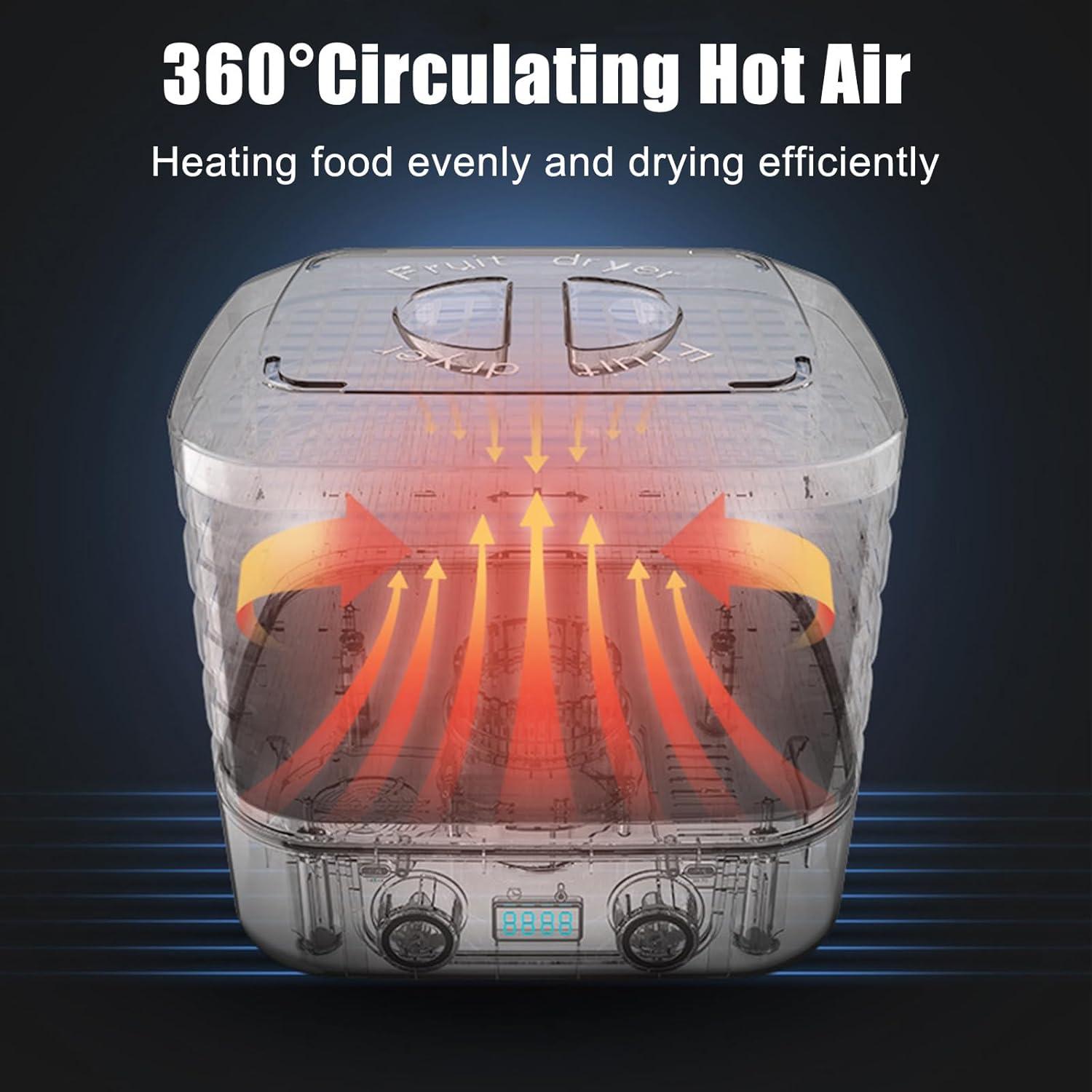 Deshidratador de Alimentos Vingtank 5 Bandejas 420W 35-70°C