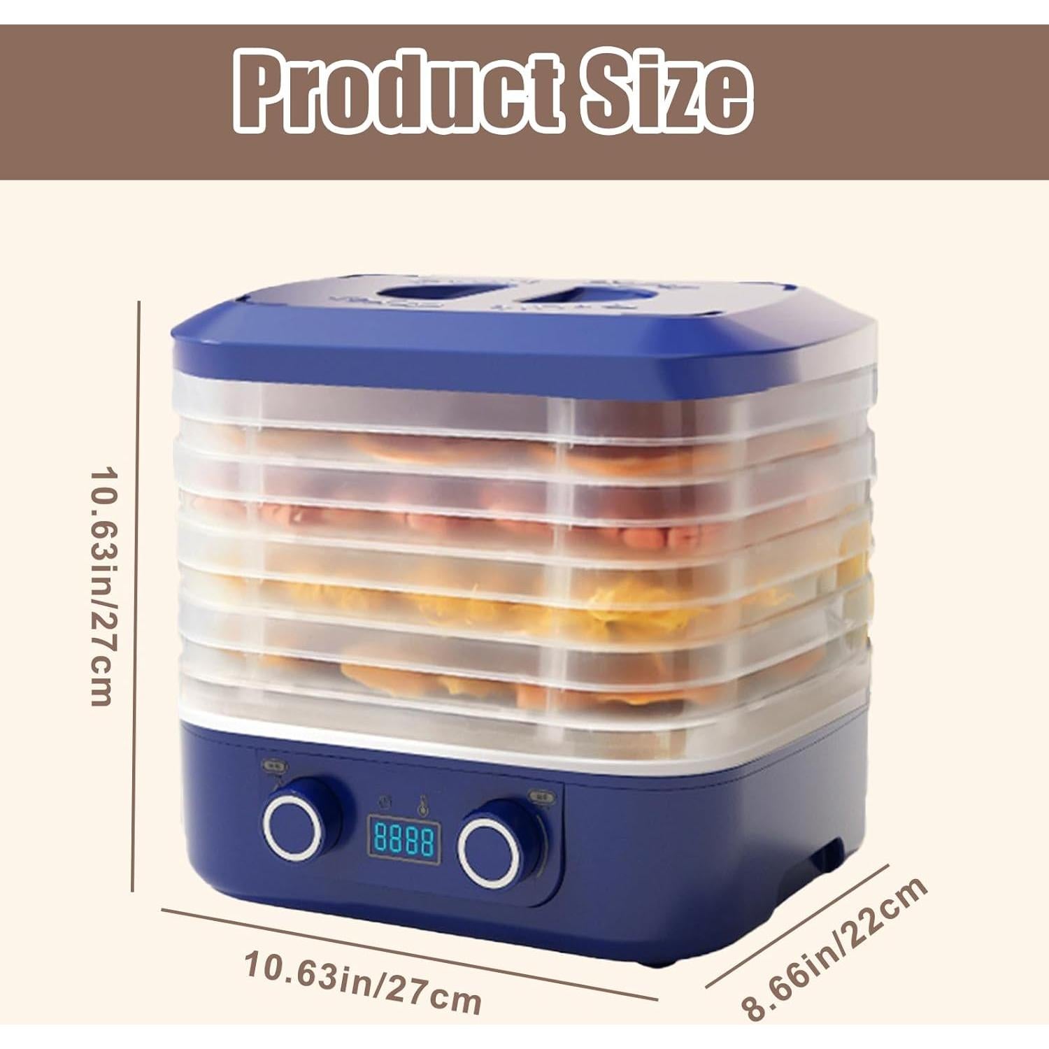 Deshidratador de Alimentos Vingtank 5 Bandejas 420W 35-70°C