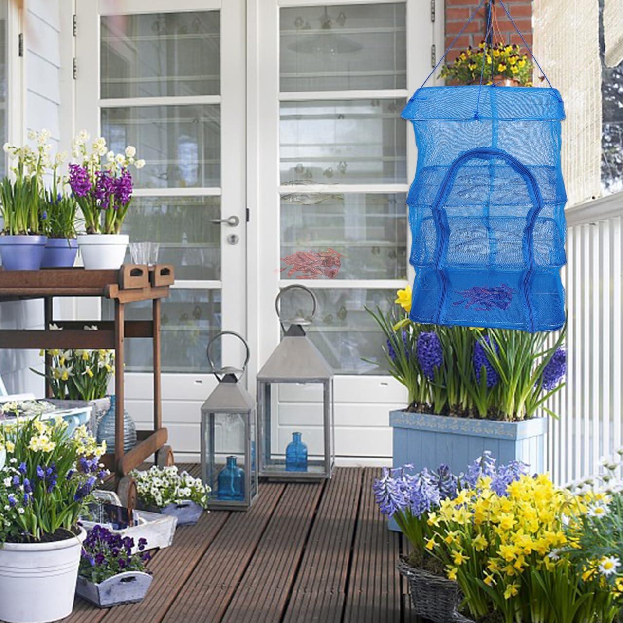 Cesta de Red de Secado Plegable 3 Capas BESPORTBLE 65x35cm