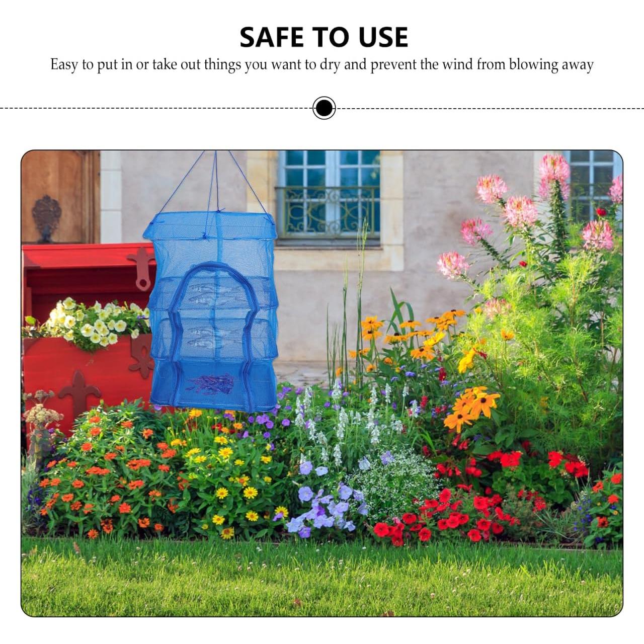 Cesta de Red de Secado Plegable 3 Capas BESPORTBLE 65x35cm