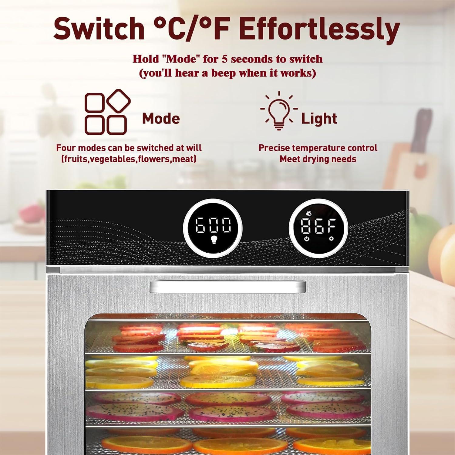 Deshidratador de Alimentos Empculd 6 Bandejas Acero Inoxidable 800W