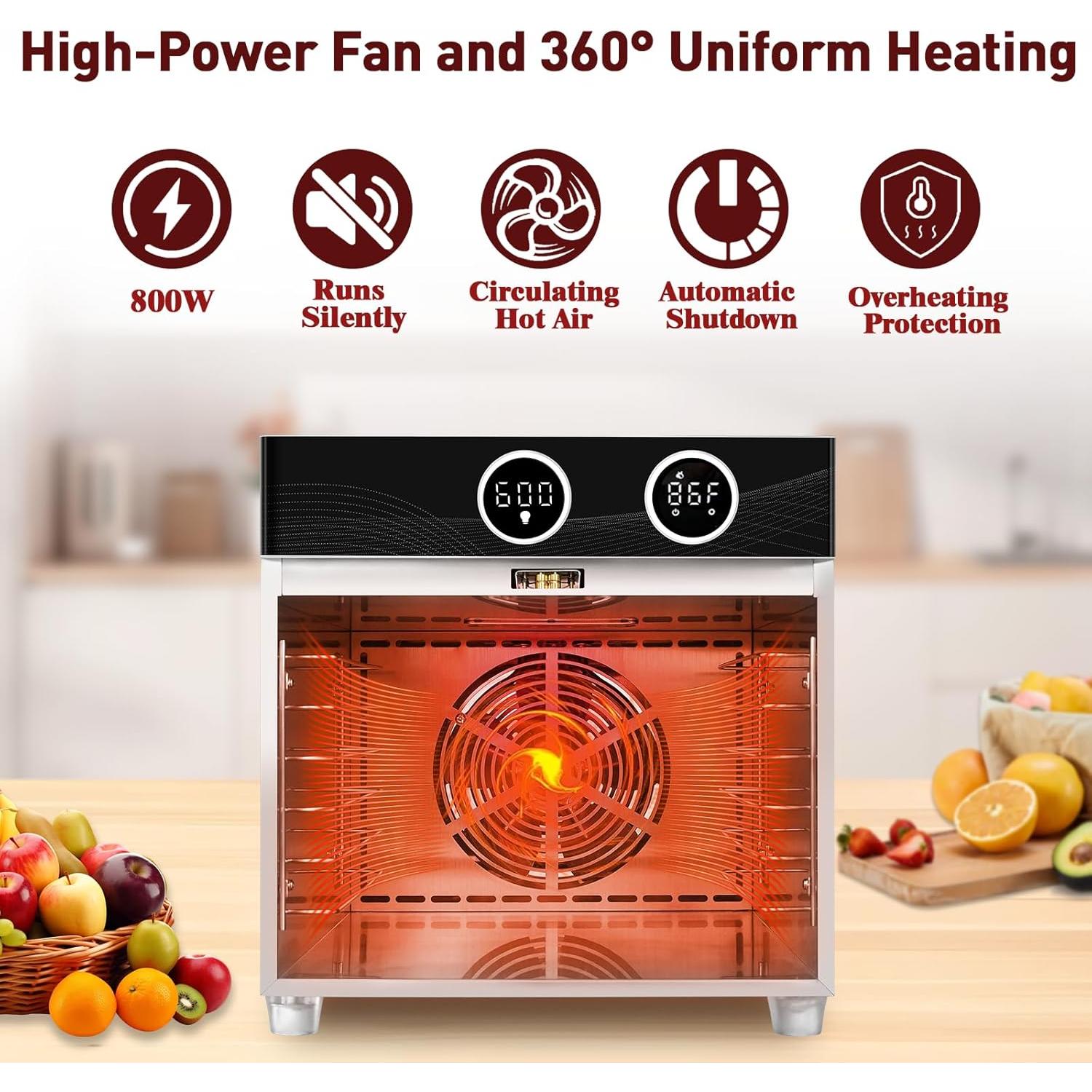 Deshidratador de Alimentos Empculd 6 Bandejas Acero Inoxidable 800W