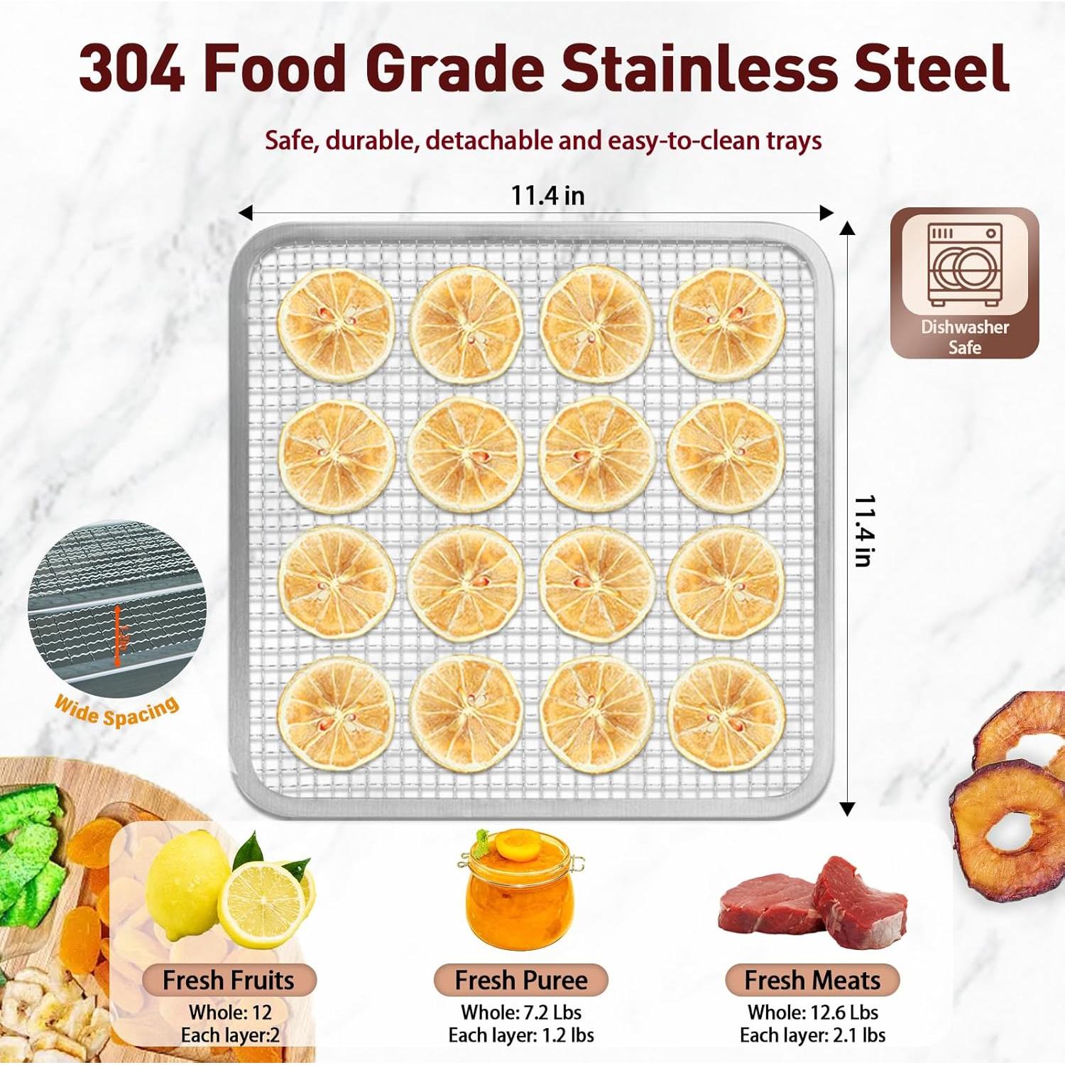 Deshidratador de Alimentos Empculd 6 Bandejas Acero Inoxidable 800W
