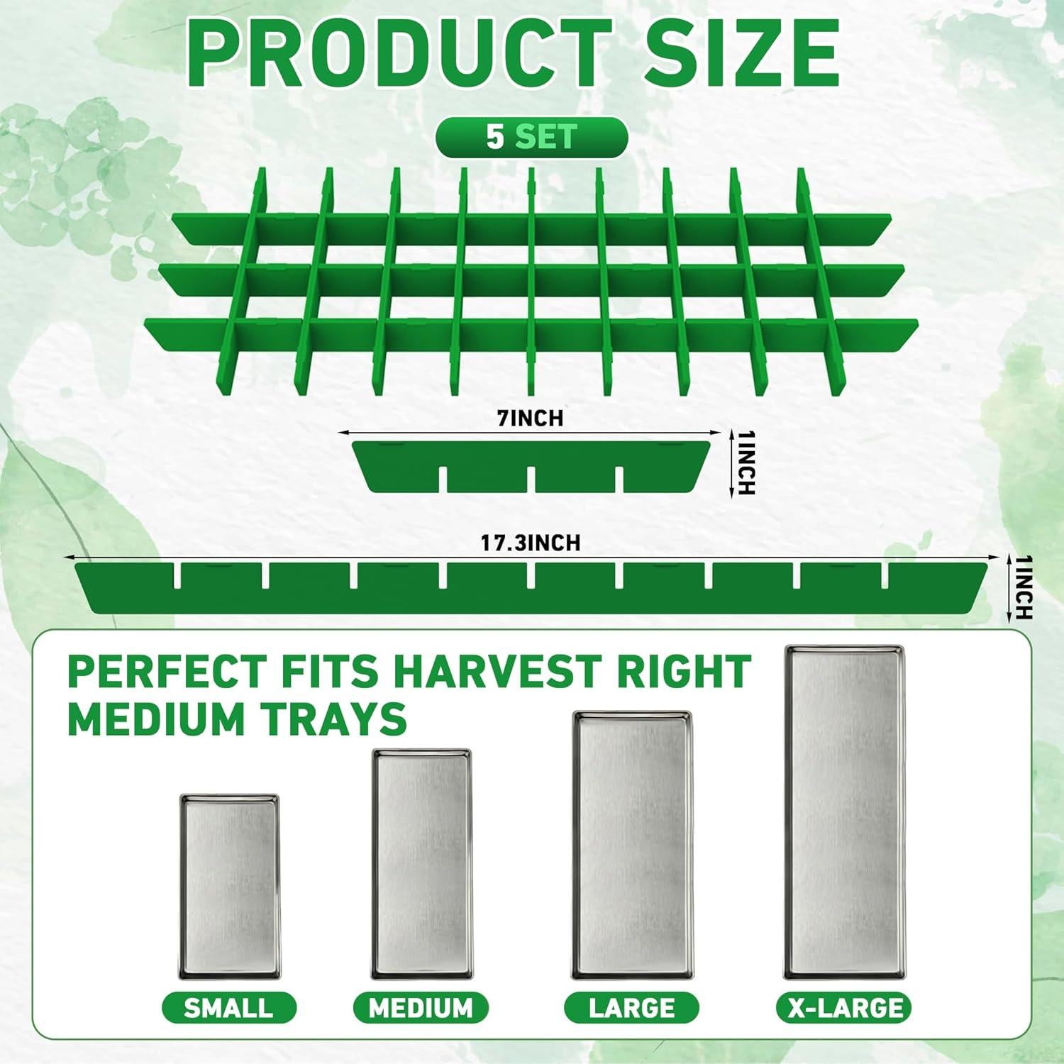 SkillDance 5 Sets Silicone Freeze Dryer Tray Dividers - Reusable Harvest Right Medium Freeze Dryer Accessories,Premium Silicone Freezer Trays For Candy, Vegetables And Desserts