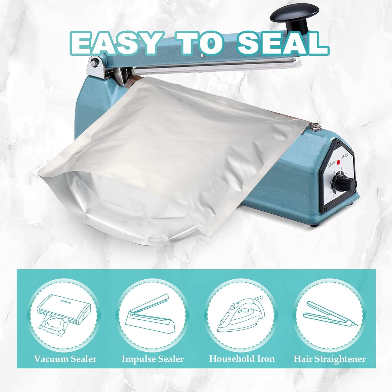 Bolsas Mylar SHXWELL 50pcs 20x30.5cm Reutilizables con Cierre