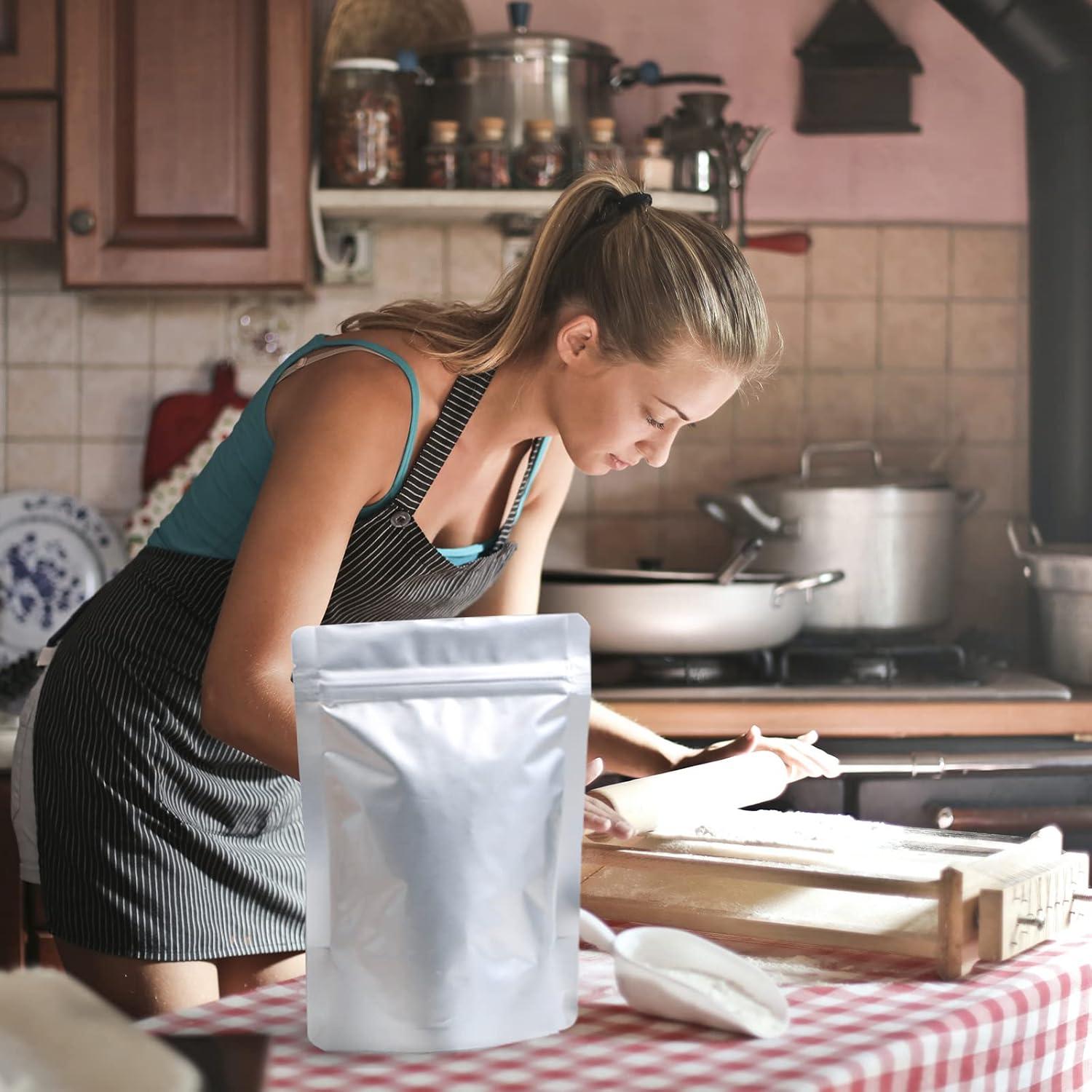 Bolsas Mylar SHXWELL 50pcs 20x30.5cm Reutilizables con Cierre