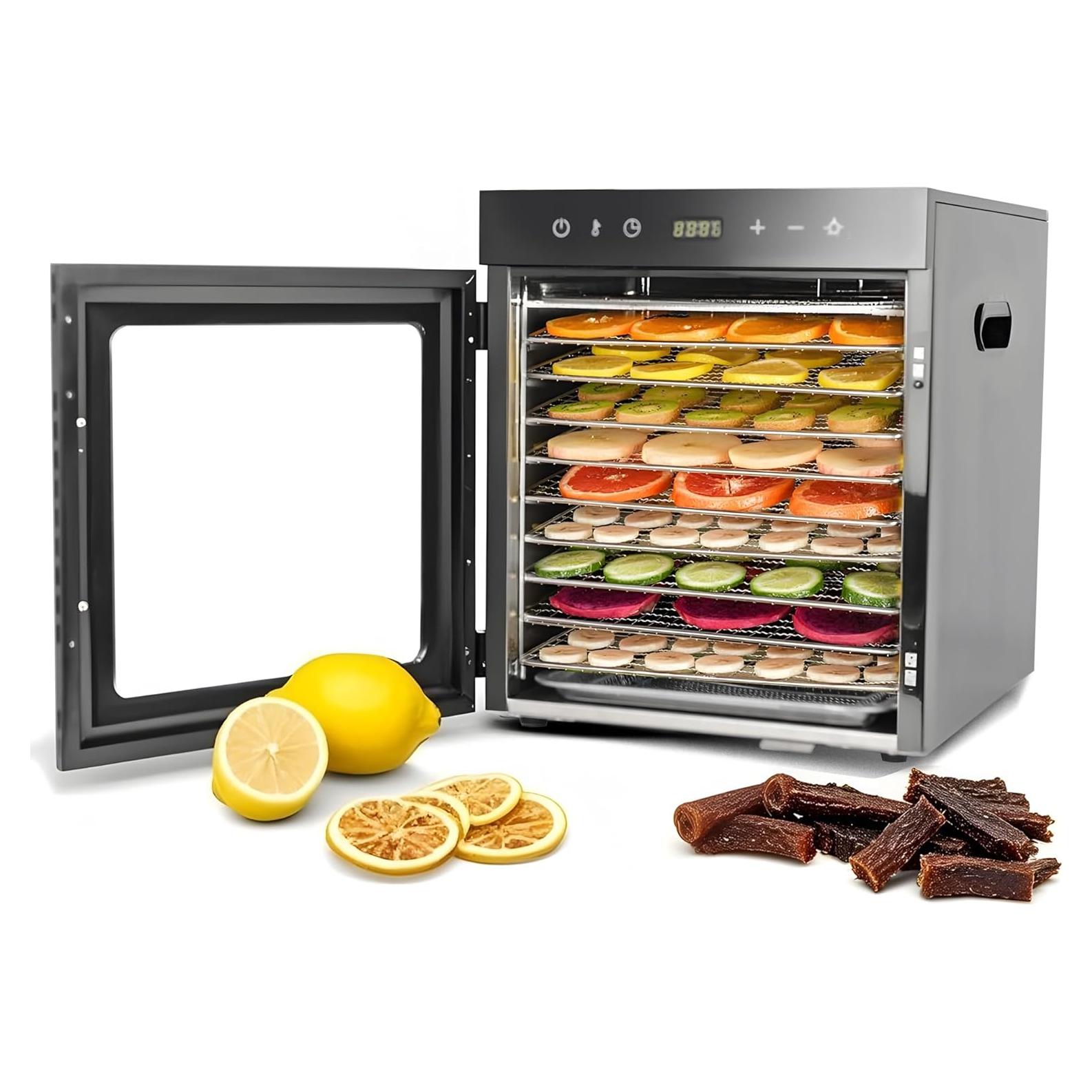 Deshidratadora de Alimentos EASYROSE 10 Bandejas 800W Acero Inoxidable