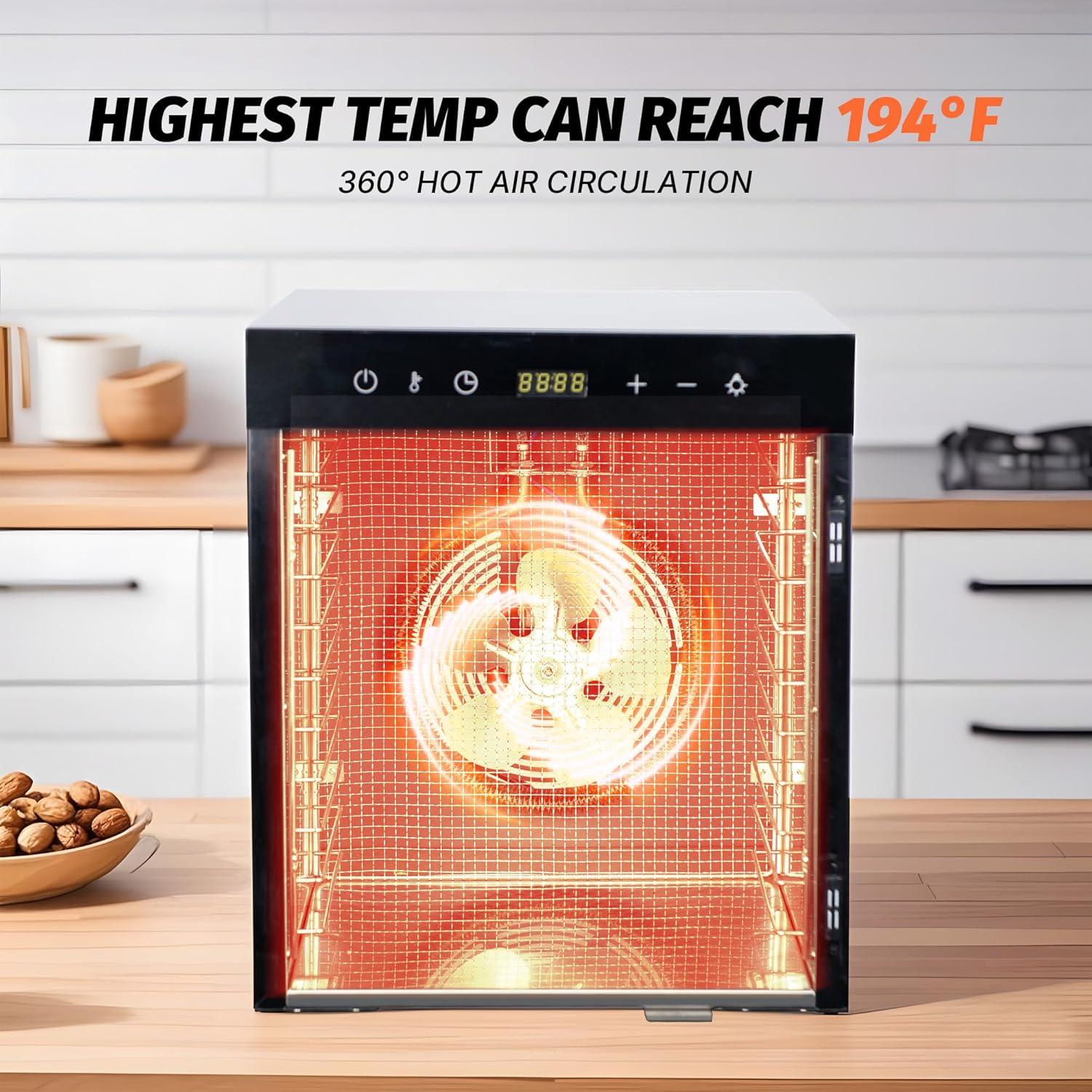 Deshidratadora de Alimentos EASYROSE 10 Bandejas 800W Acero Inoxidable