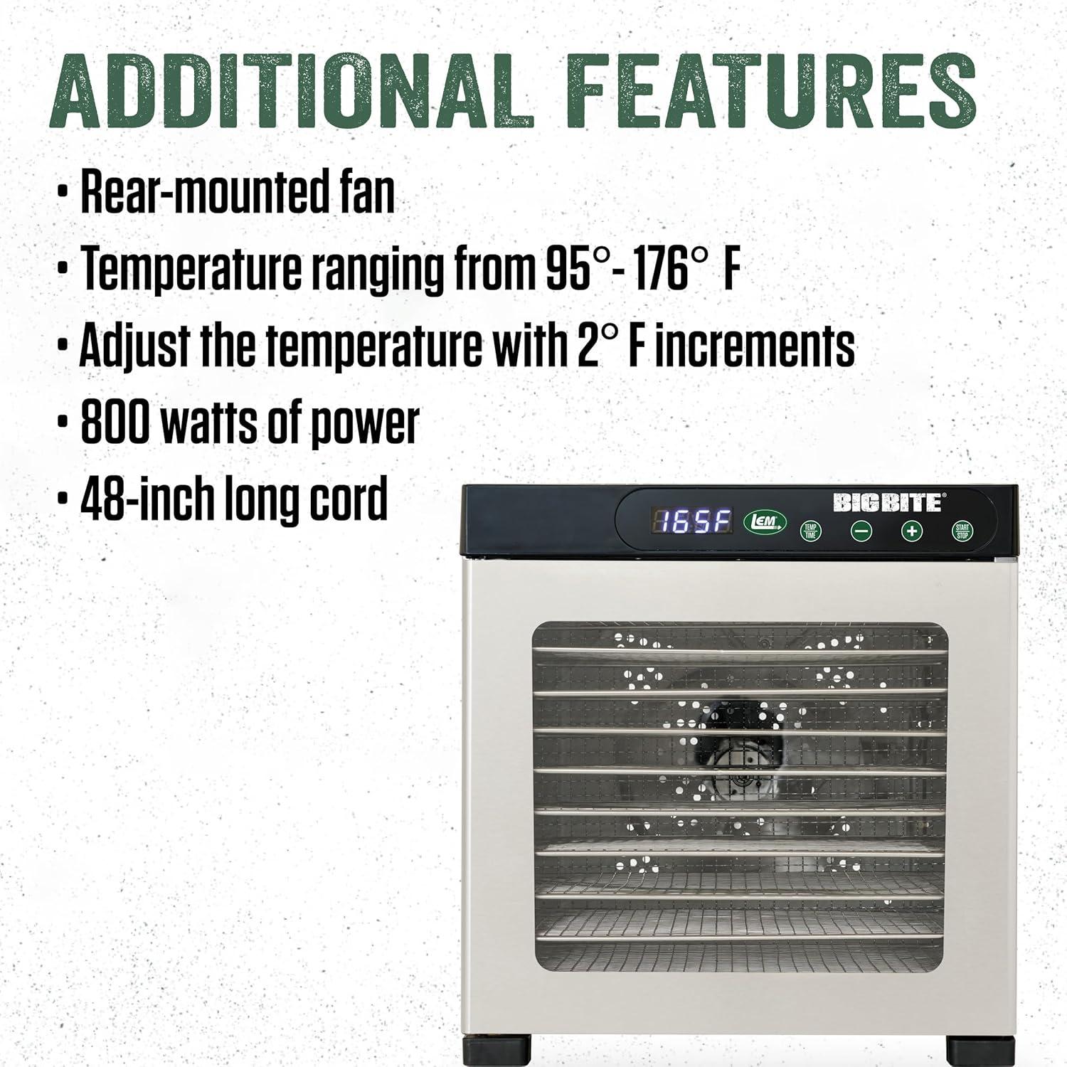 Deshidratador de Alimentos LEM 10 Bandejas Acero Inoxidable