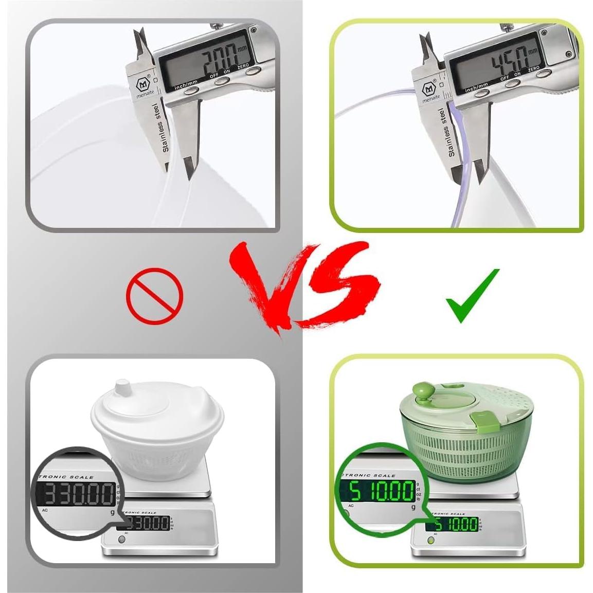 Secador de Ensalada KAEASOUS 4.2L con Mango Rotatorio y Bloqueo