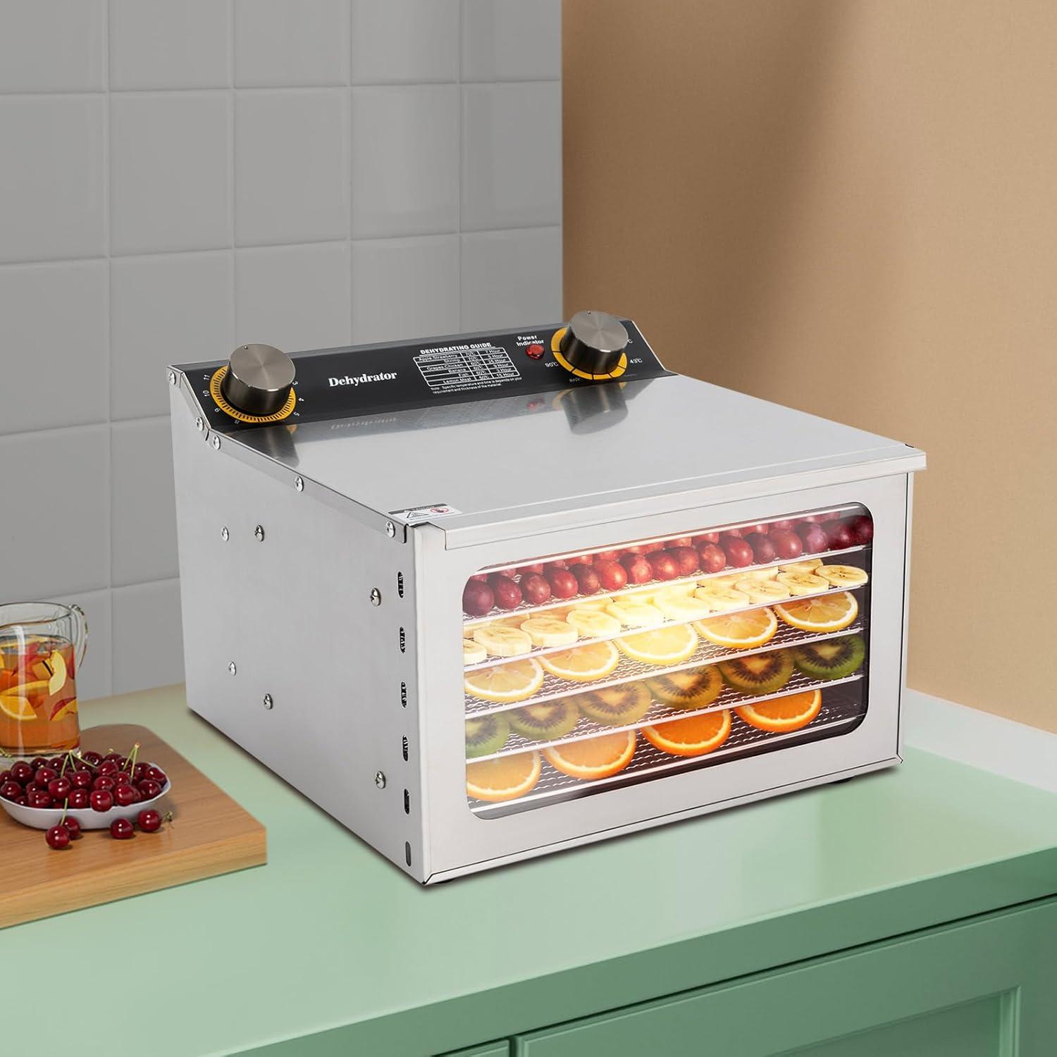 Deshidratador de Alimentos Ongniong 6 Bandejas 400W Acero Inoxidable