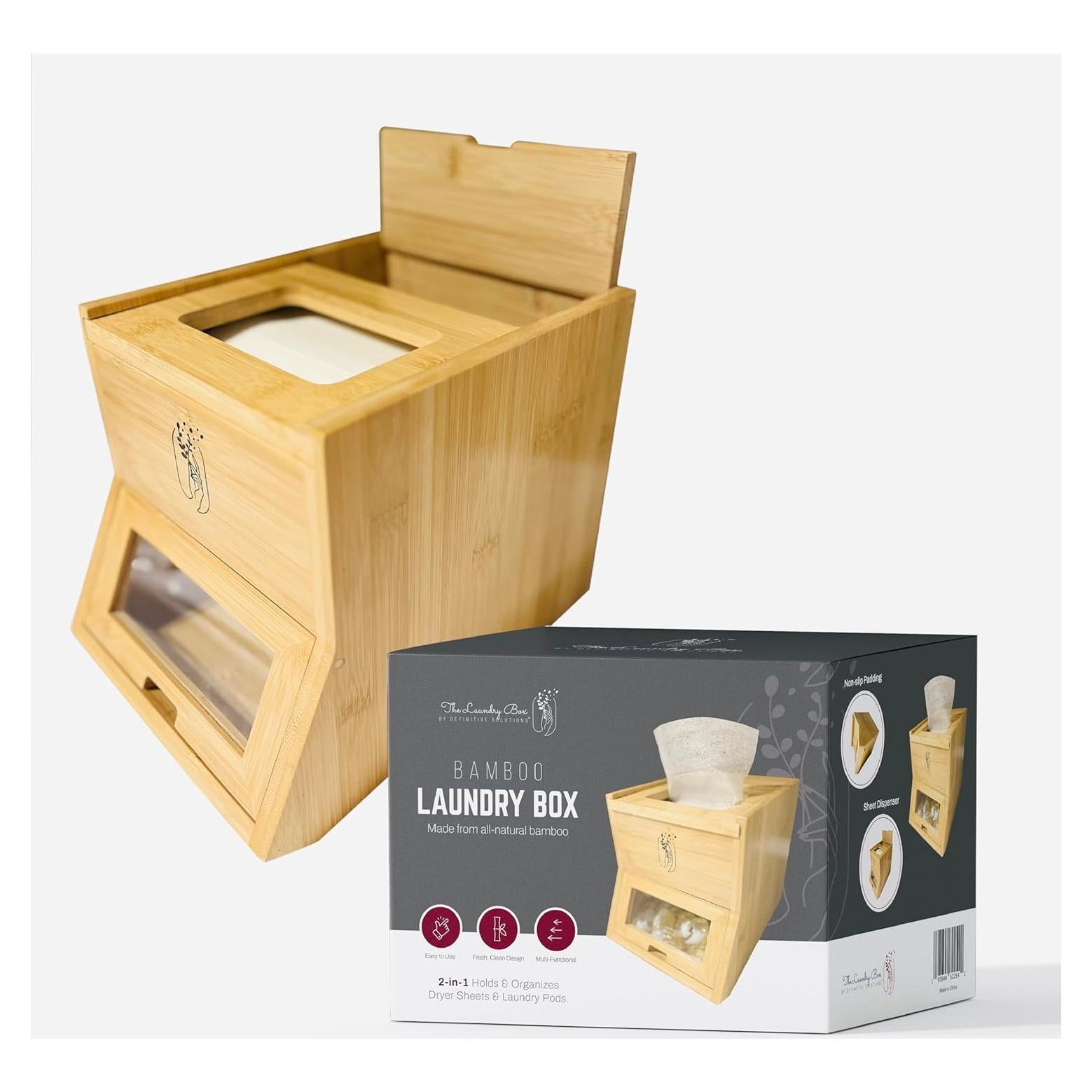 Contenedor de Bambú 2 en 1 para Cápsulas y Toallas - Soluciones Definitivas