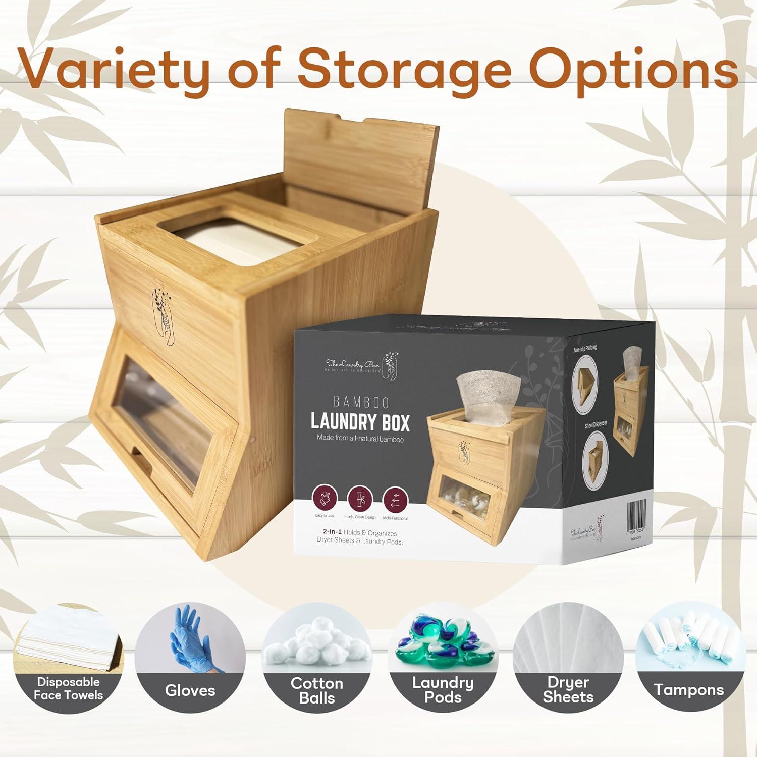 Contenedor de Bambú 2 en 1 para Cápsulas y Toallas - Soluciones Definitivas