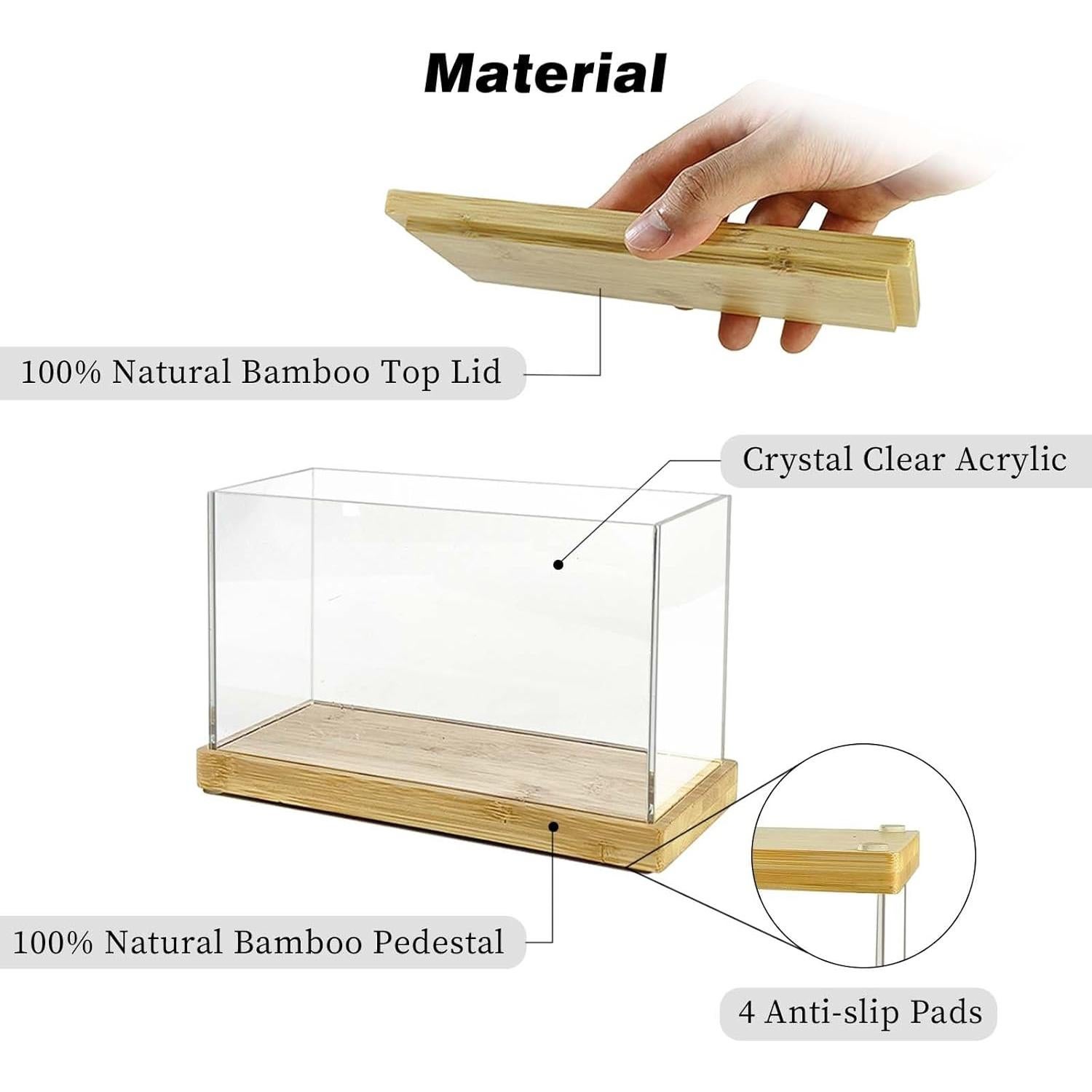 Contenedor de cápsulas de lavandería Gnjoyxuan con tapa de bambú