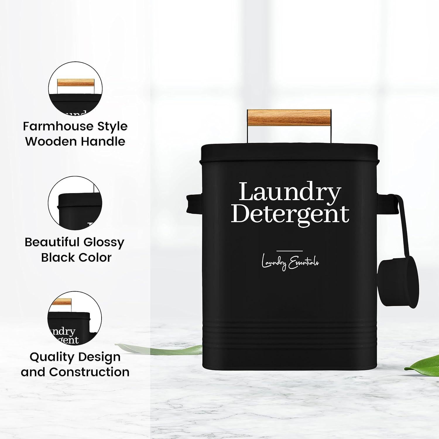 Contenedor de Detergente Simplation 4.08 kg Negro con Tapa