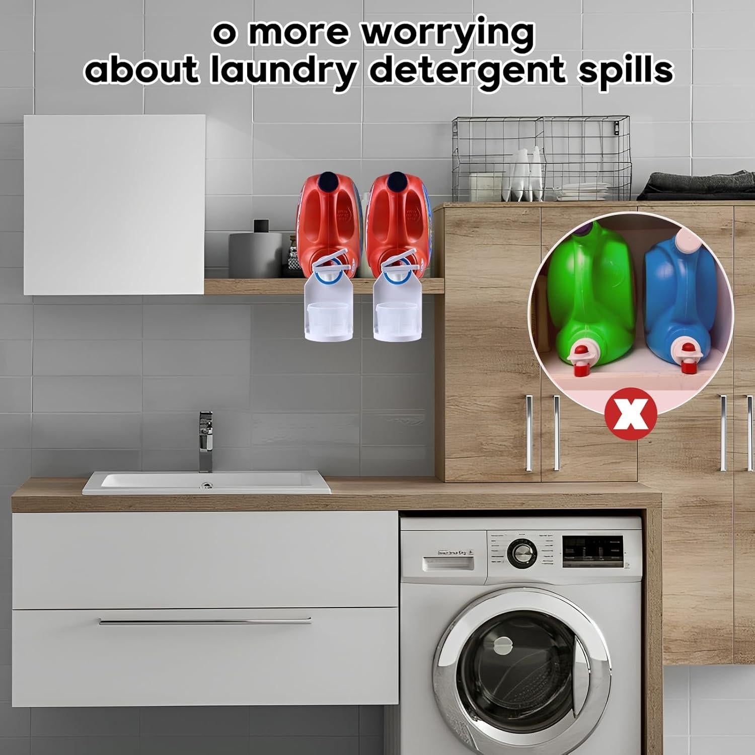 Soporte dispensador de detergente de lavandería KMOUANTS 2 piezas