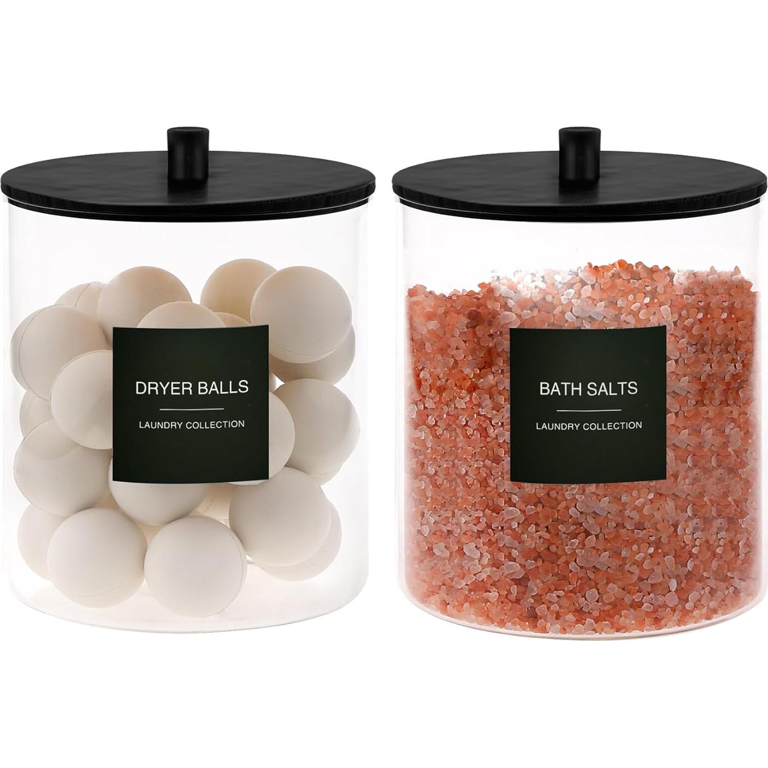 Organizador de Lavandería TIPGO - 3 Tarros Vidrio y Soporte Acrílico