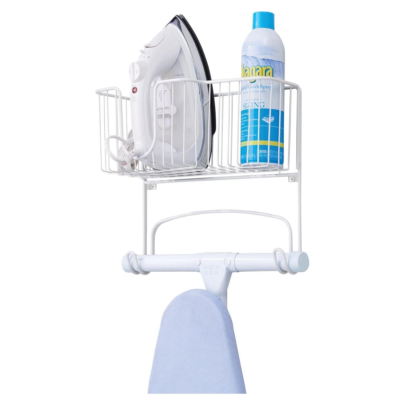 Soporte de tabla de planchar mDesign montado en pared - Blanco