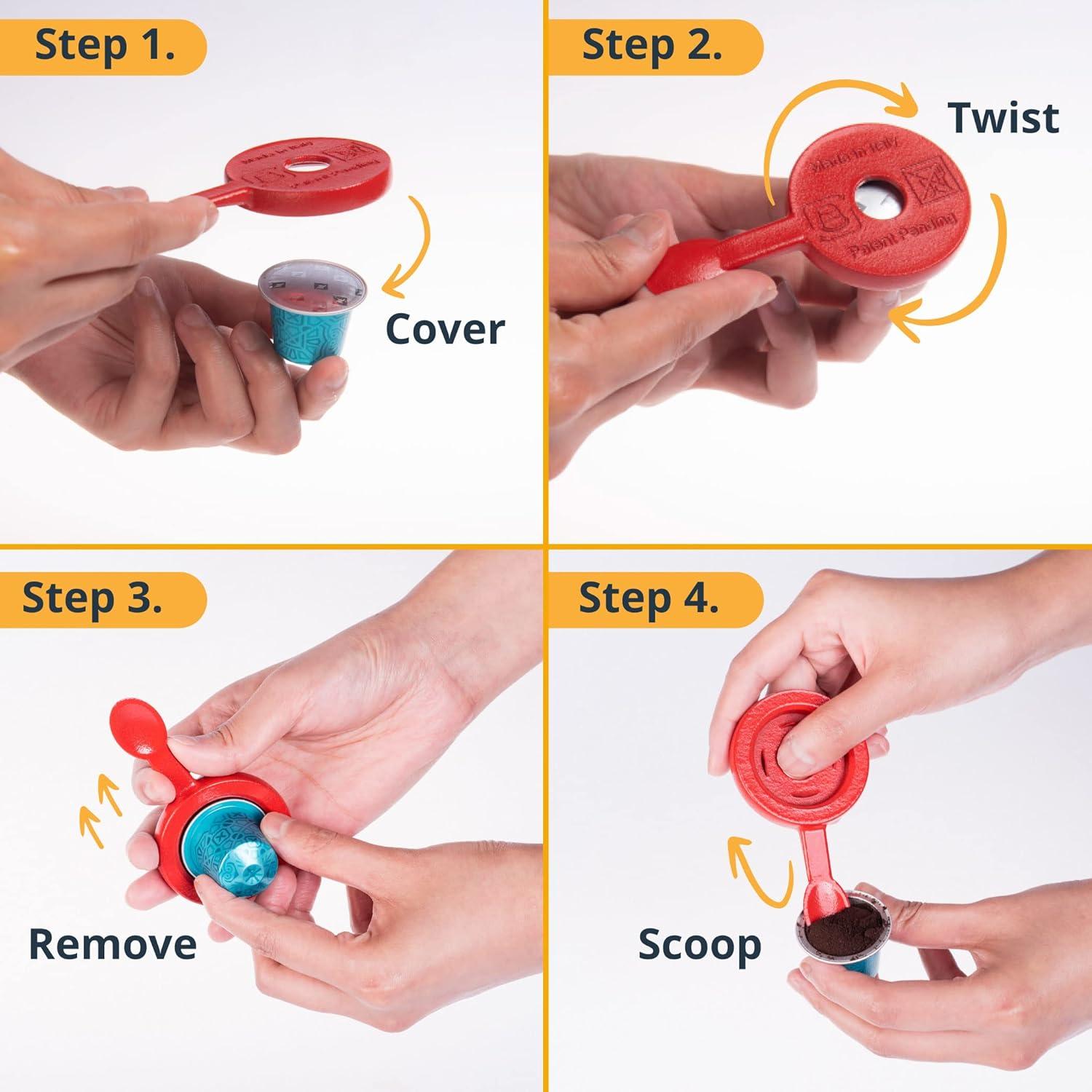 Reciclador de Cápsulas de Café PodCut Rojo Ecológico Compacto