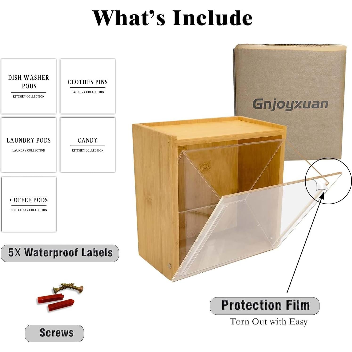 Contenedor de cápsulas de lavandería Gnjoyxuan 80 cargas