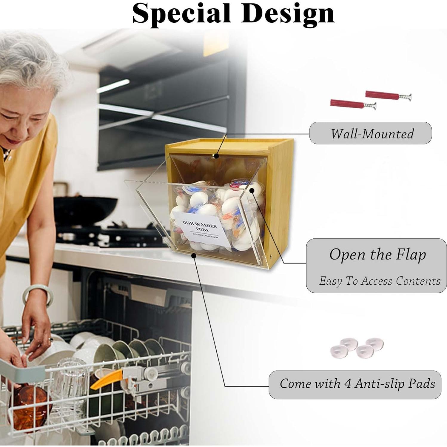 Contenedor de cápsulas de lavandería Gnjoyxuan 80 cargas