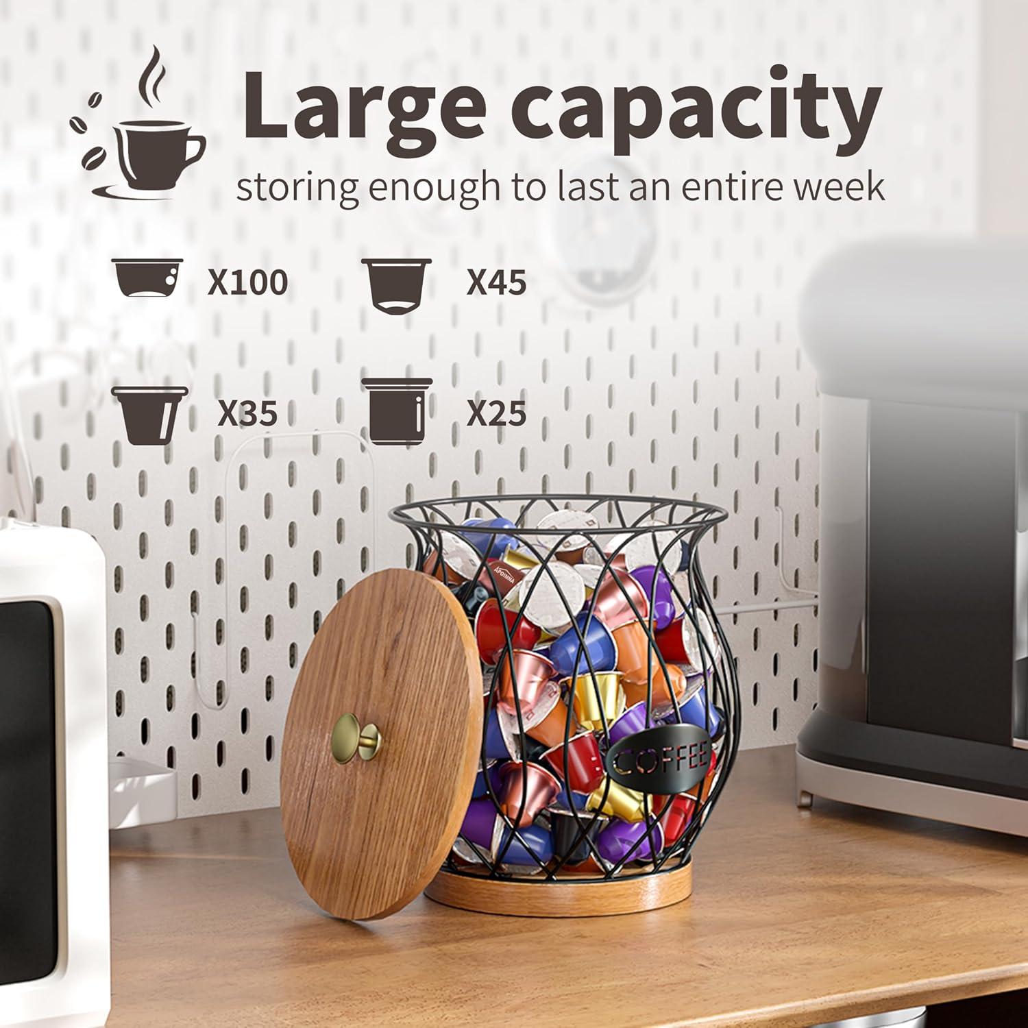 Soporte para cápsulas de café APOIMNA K negro 22.4x19.8x13 cm