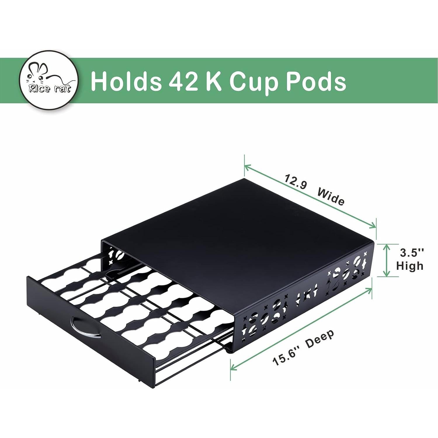 Soporte para Cápsulas de Café K Cup Rice Rat - Almacenamiento 42 K Cup