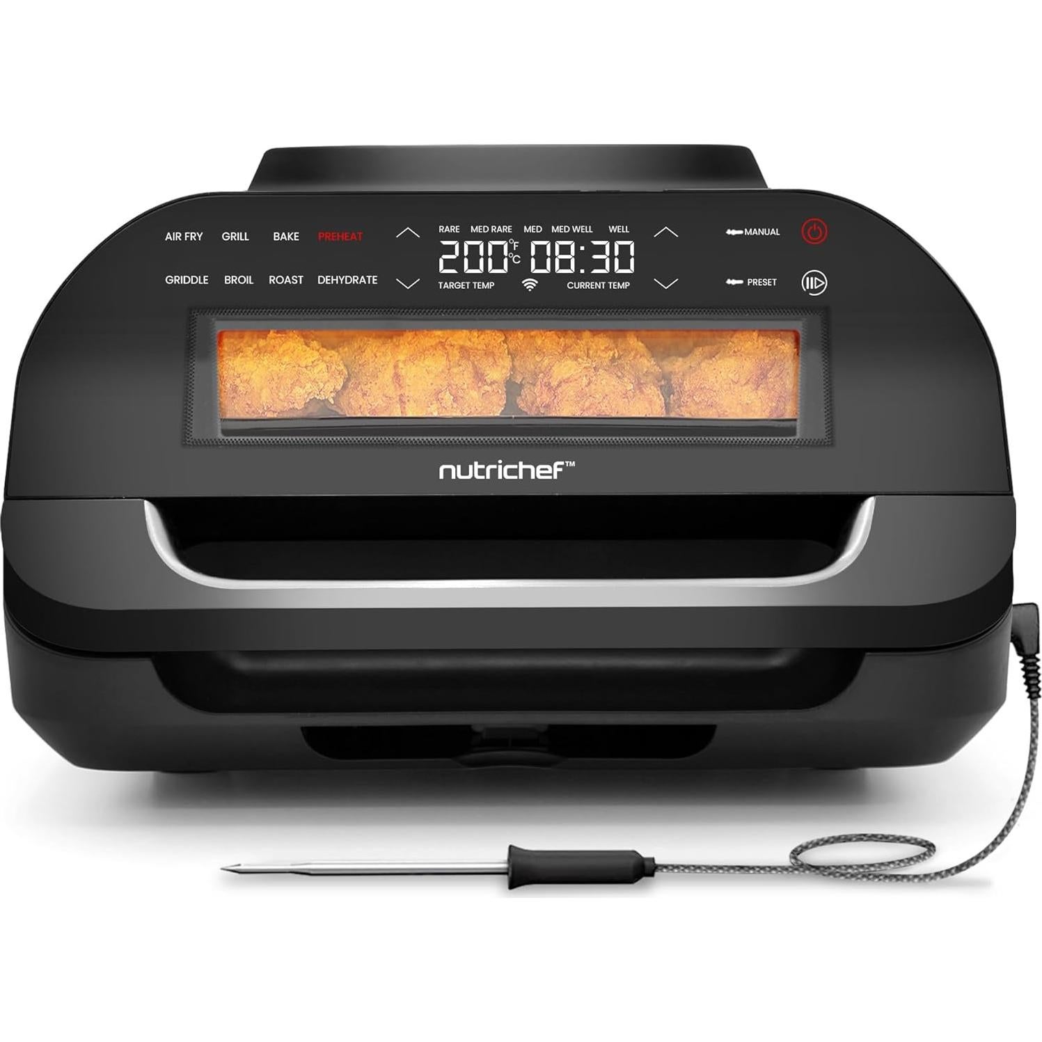 Parrilla Interior Sin Humo NutriChef 6L 2900W 7 Funciones