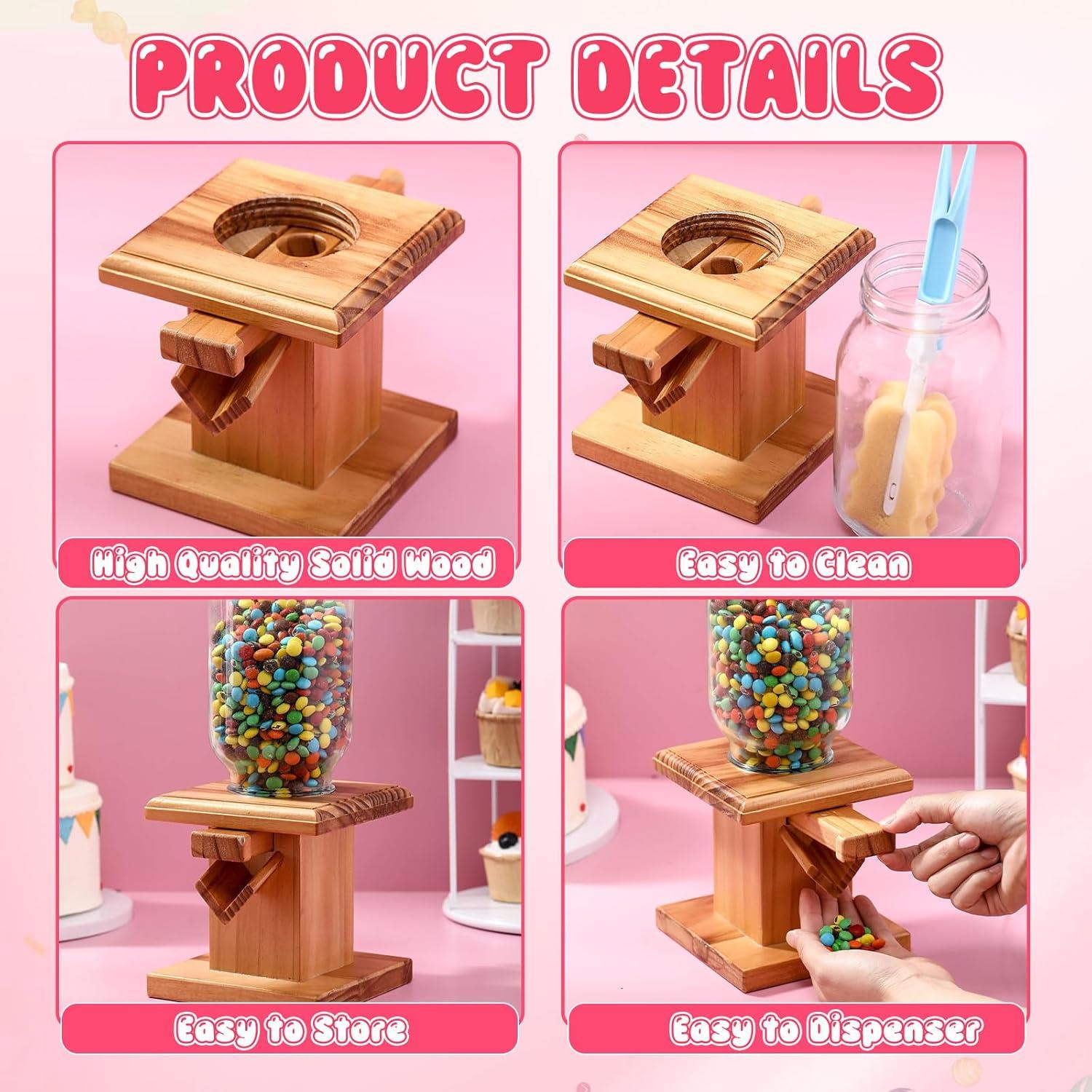 Dispensador de Dulces de Madera Maxdot 13x13x28 cm