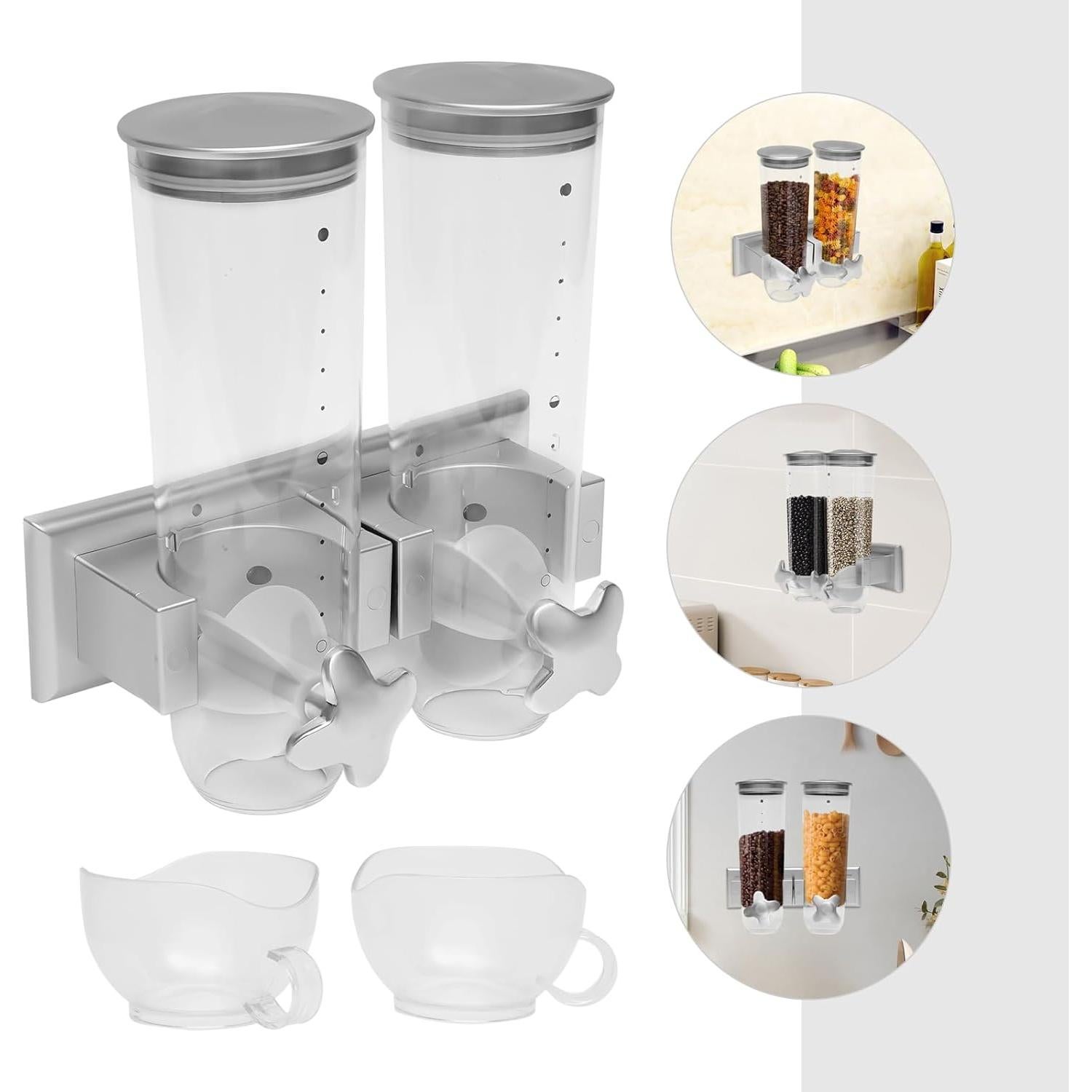 Dispensador de Cereal Doble WXLTSGM 3L Montado en Pared