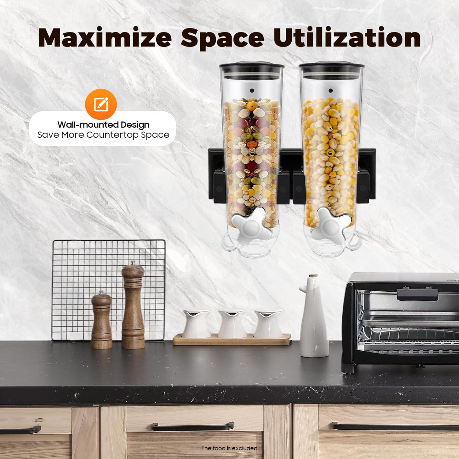 Dispensador de Cereal Montado en la Pared GAMIGIME 3L Negro