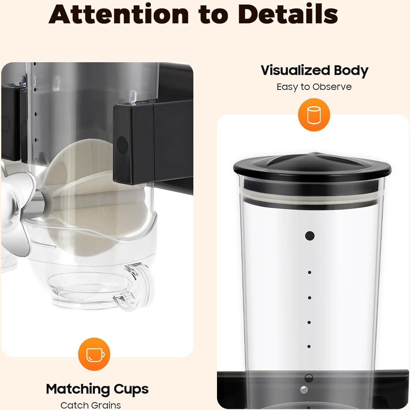 Dispensador de Cereal Montado en la Pared GAMIGIME 3L Negro