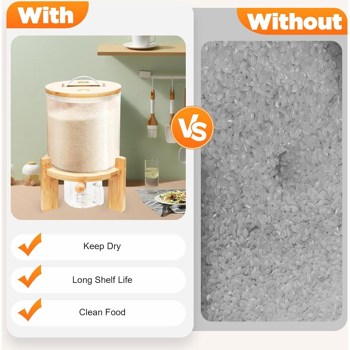 Contenedor de Alimentos Secos CAIHAOA 5L con Tapa Hermética