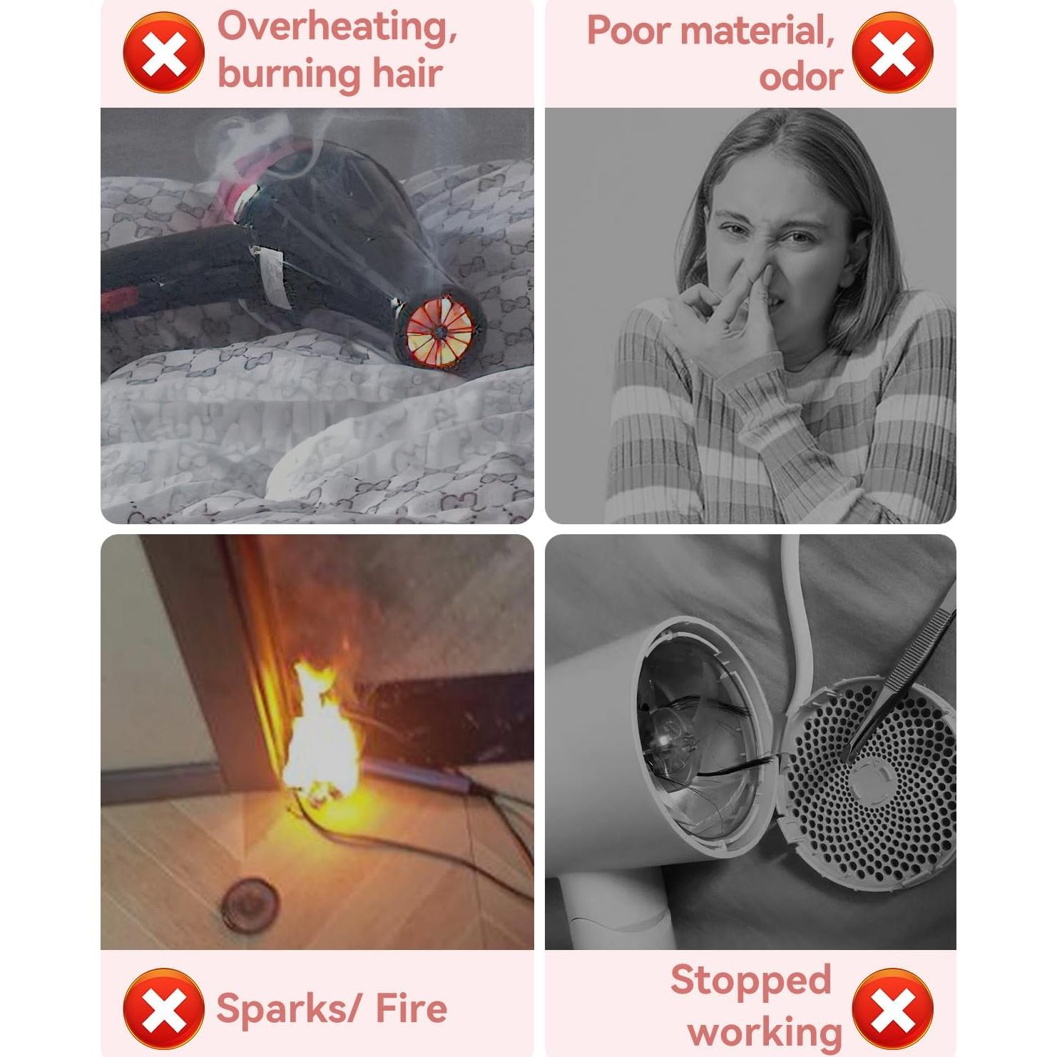 Secador de Pelo Iónico Tailulu 160000 RPM Rosa Portátil