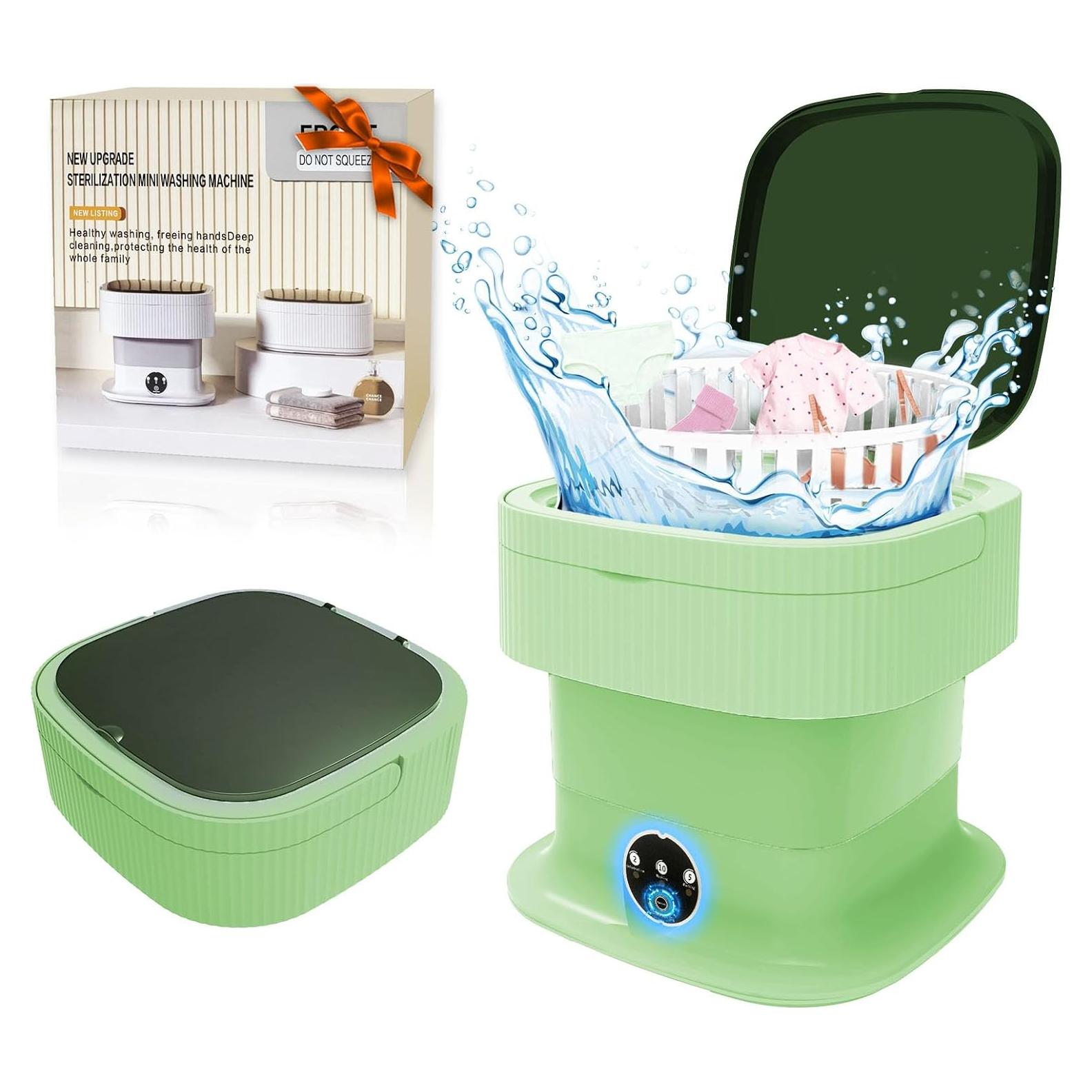 Lavadora Portátil YLTIMER 14L Plegable Compacta Verde