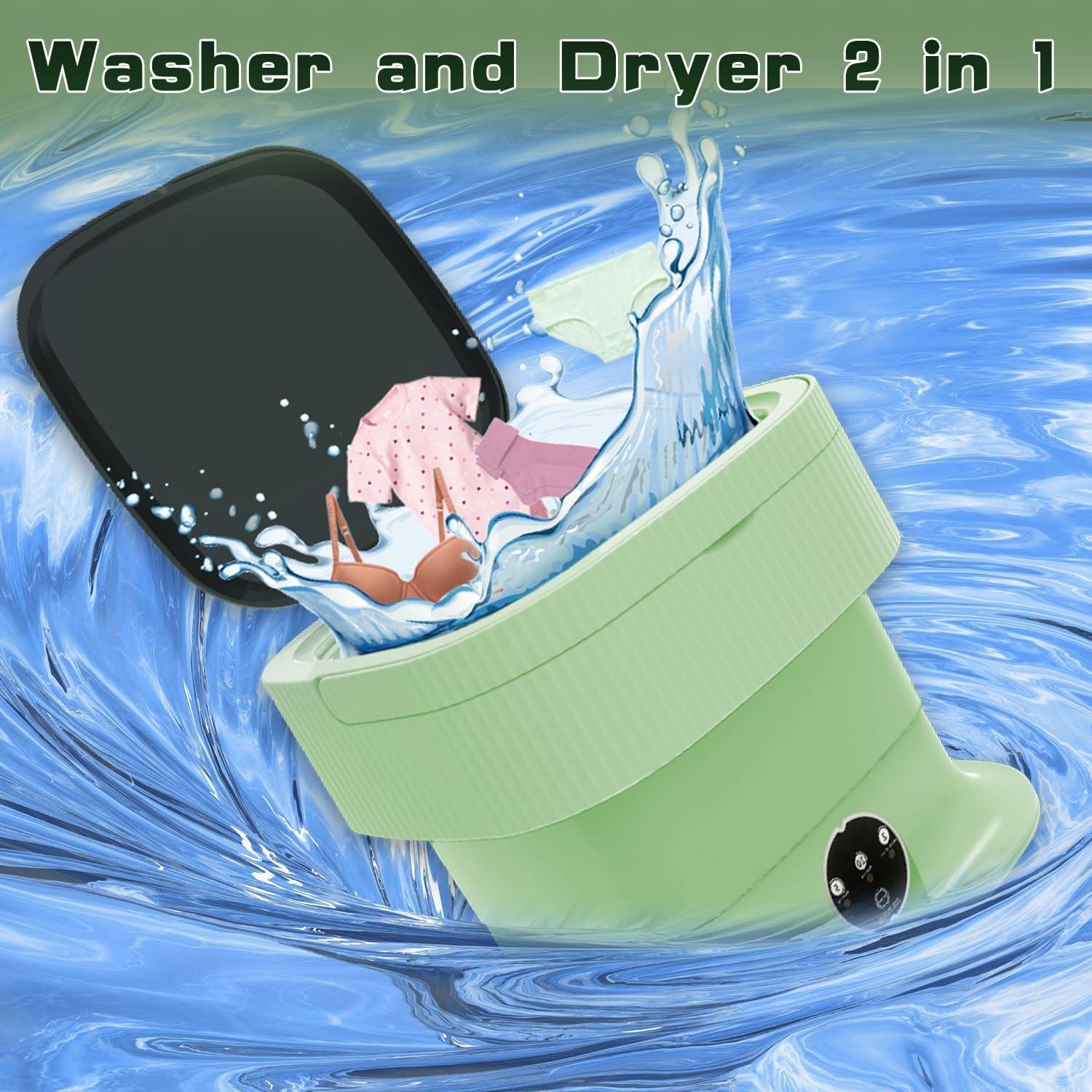 Lavadora Portátil YLTIMER 14L Plegable Compacta Verde