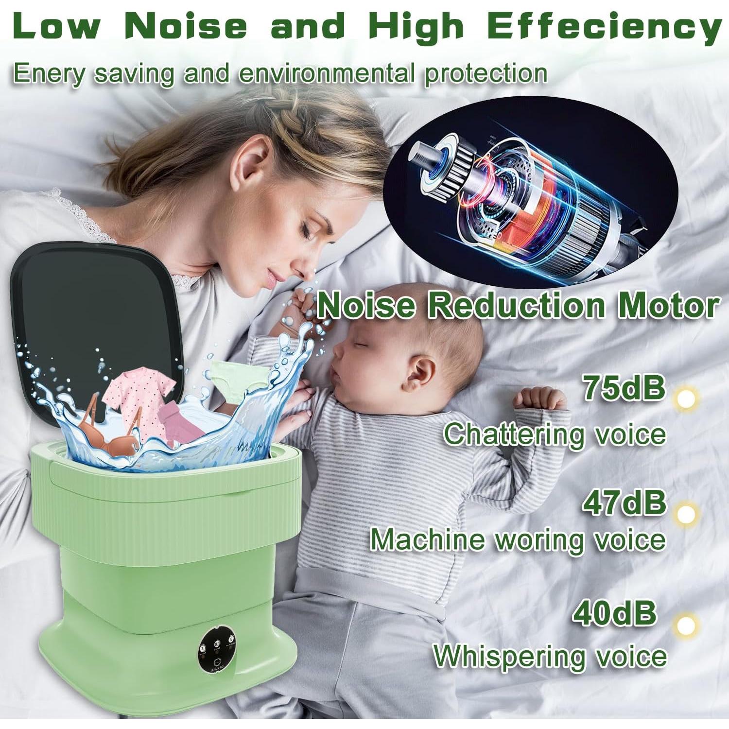 Lavadora Portátil YLTIMER 14L Plegable Compacta Verde