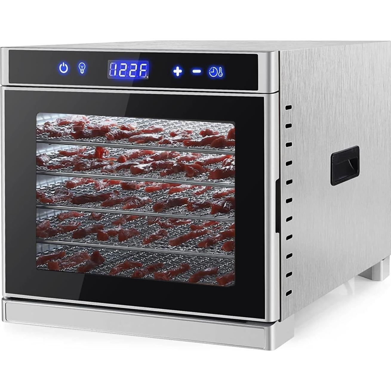 Deshidratadora de Alimentos JUUDDENPARTS 6 Bandejas Acero Inoxidable