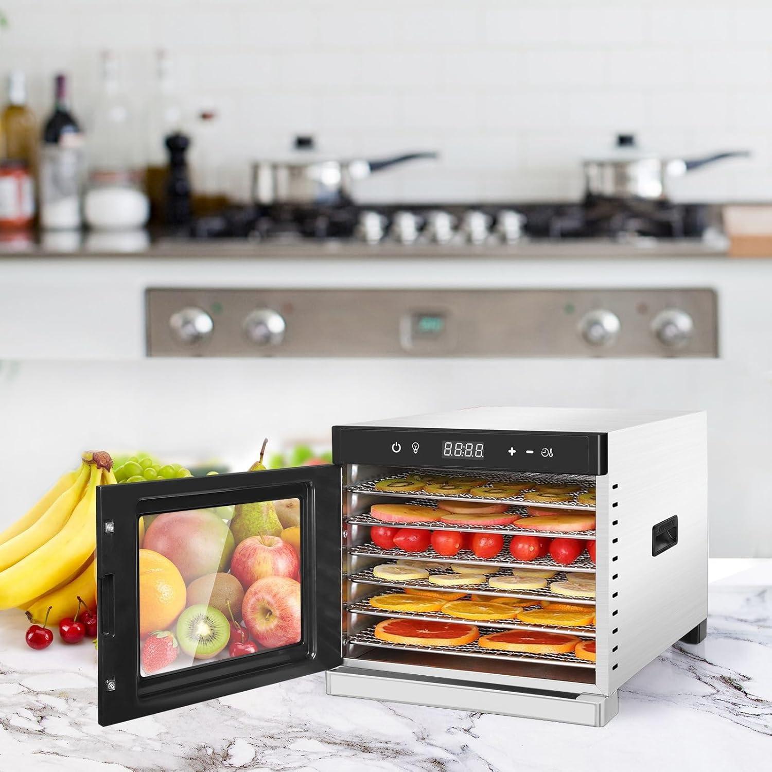 Deshidratadora de Alimentos JUUDDENPARTS 6 Bandejas Acero Inoxidable