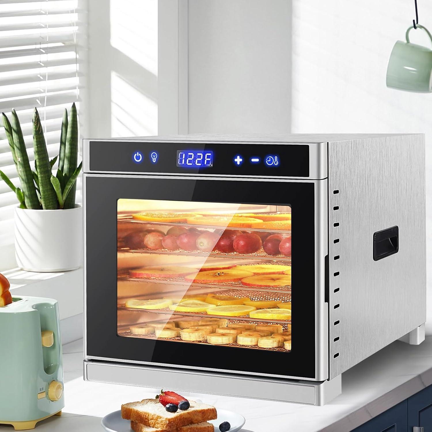 Deshidratadora de Alimentos JUUDDENPARTS 6 Bandejas Acero Inoxidable