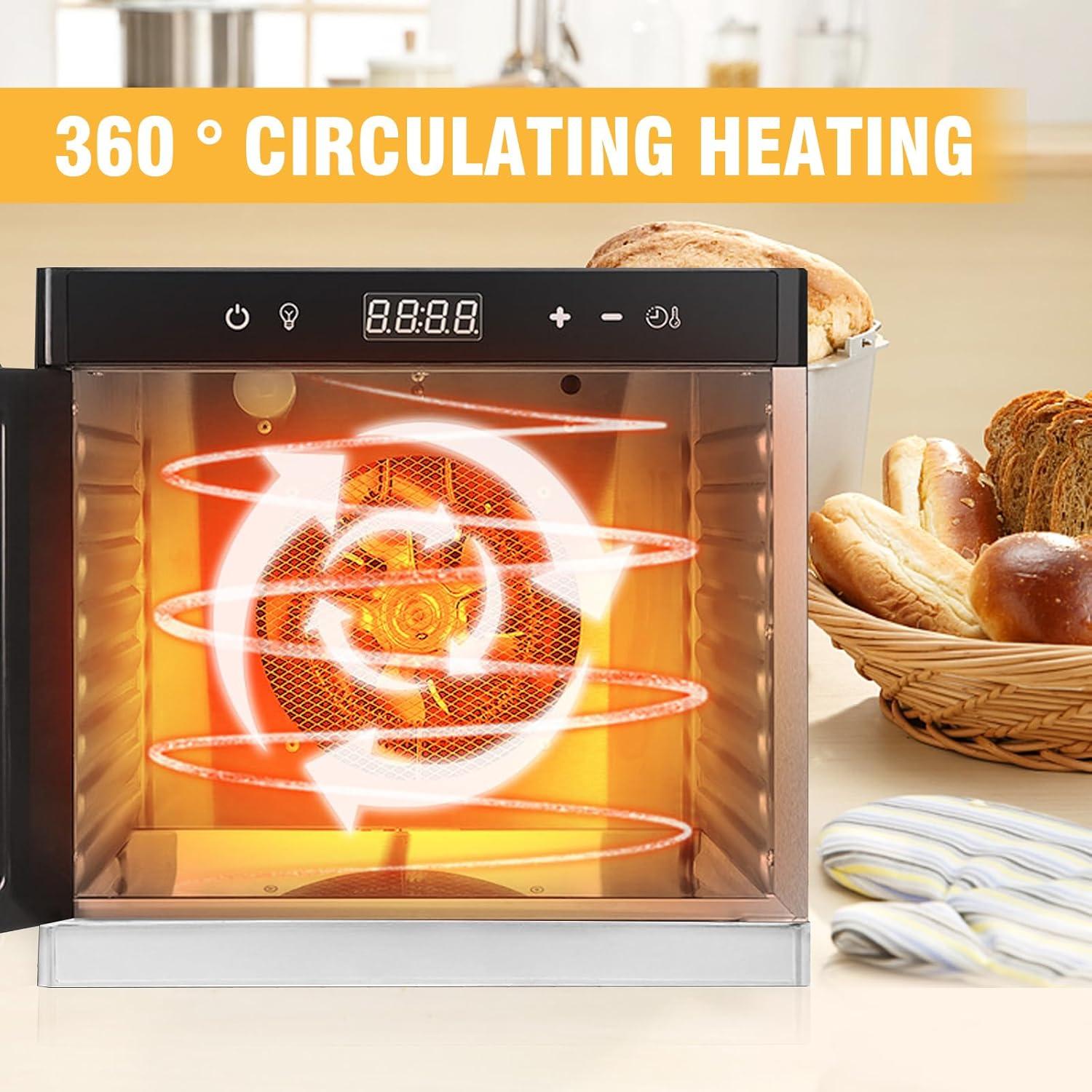 Deshidratadora de Alimentos JUUDDENPARTS 6 Bandejas Acero Inoxidable